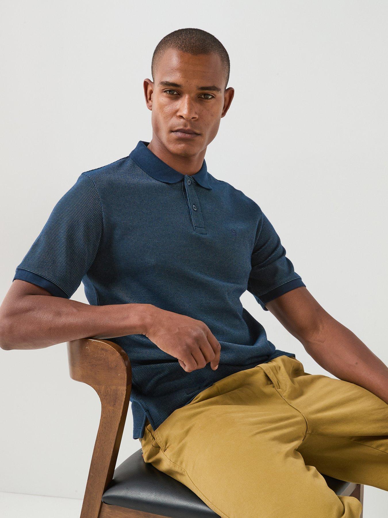 Jack & Jones Men's Austin Twisted Short Sleeve Polo Shirt - Navy
