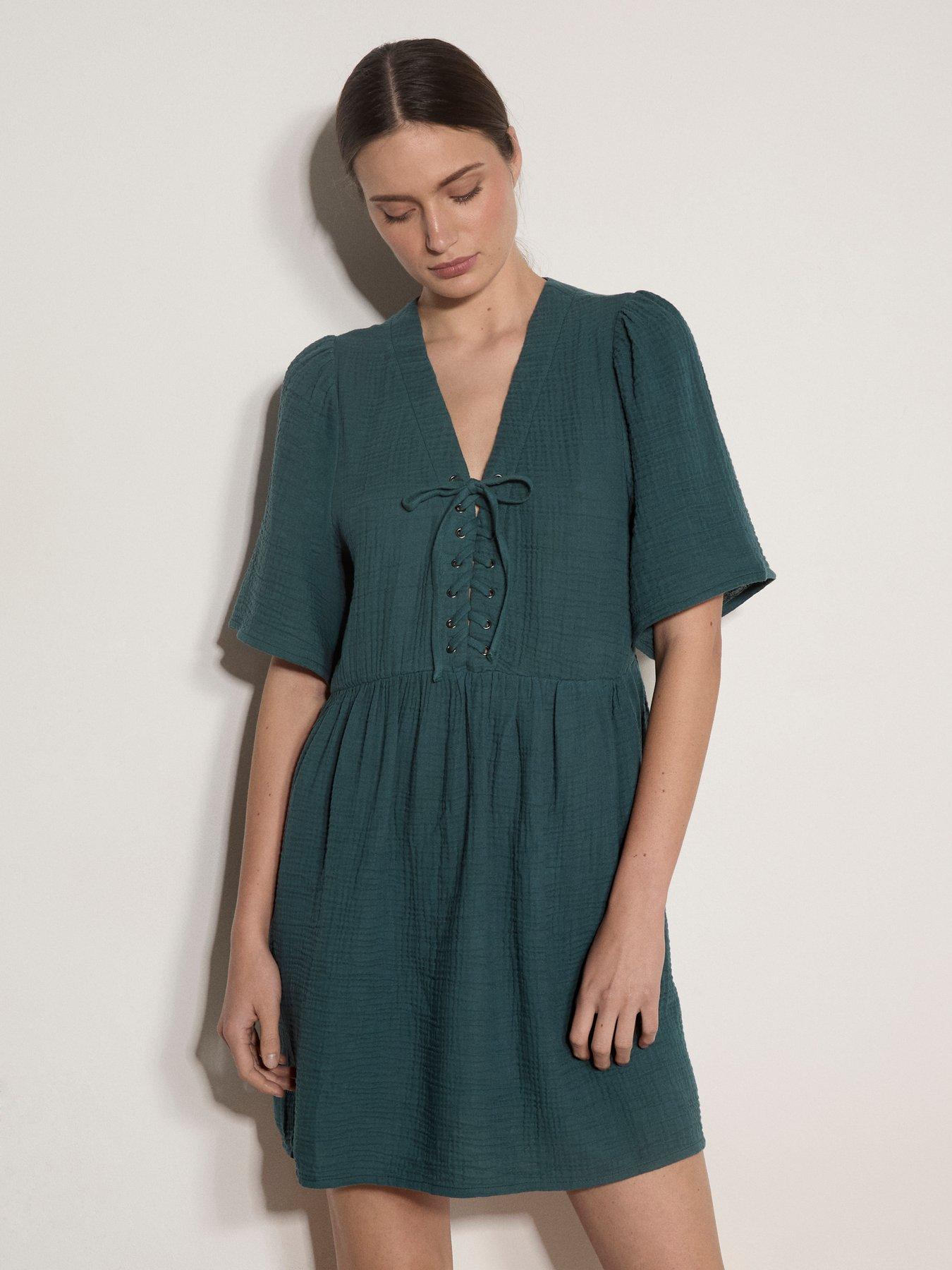 Apricot Apricot Tetra Cotton  Babydoll Mini Dres