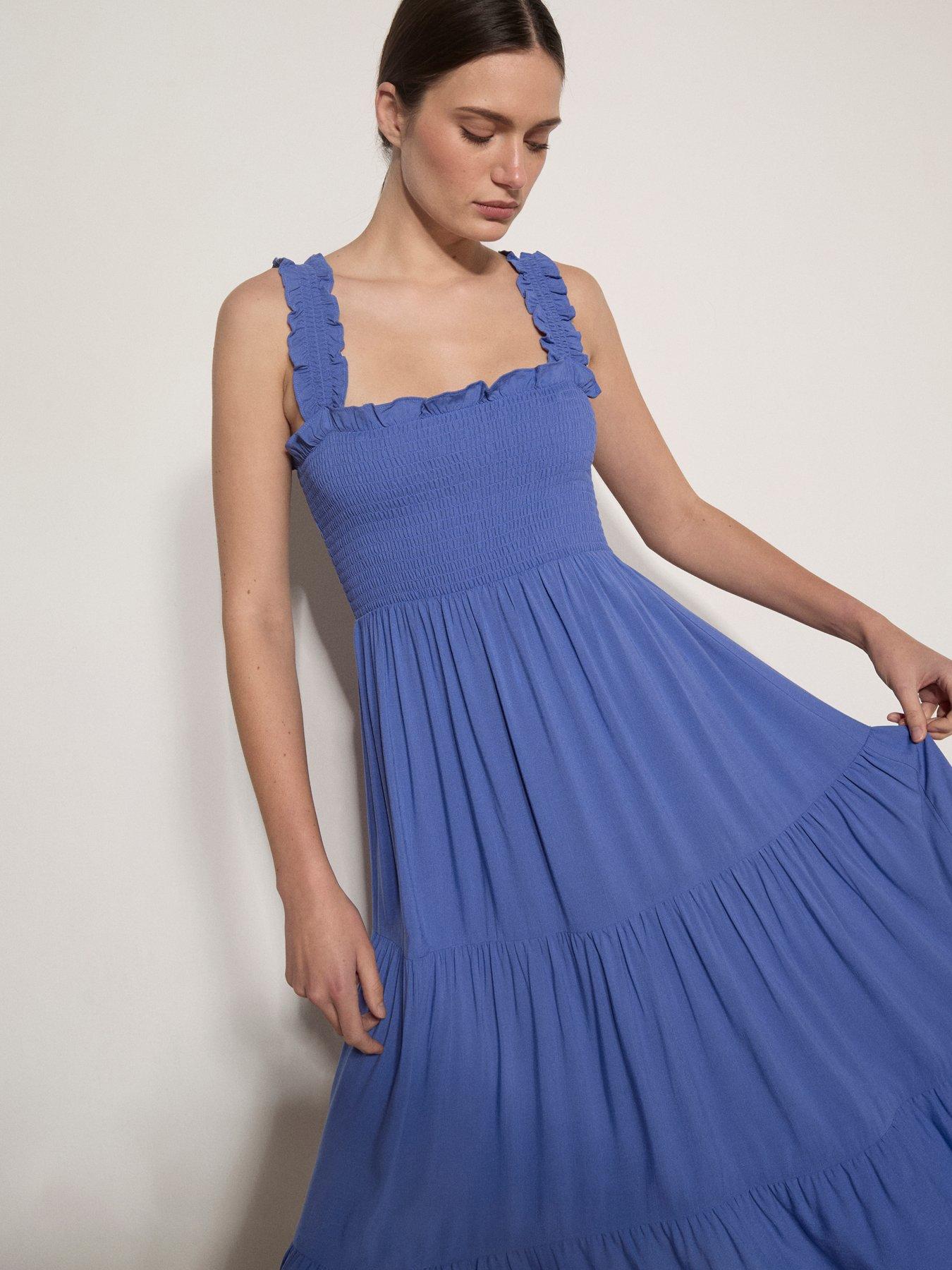 apricot-slub-visc-smock-tiered-midi-drssback