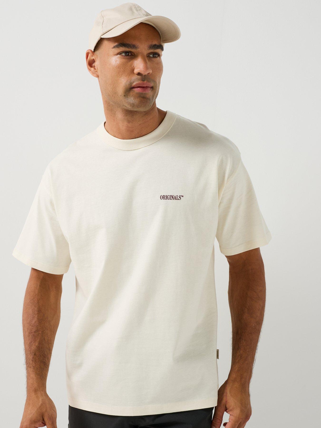 Image 2 of 6 of Jack & Jones Frederiksberg Back Graphic Crew Neck T-Shirt - White
