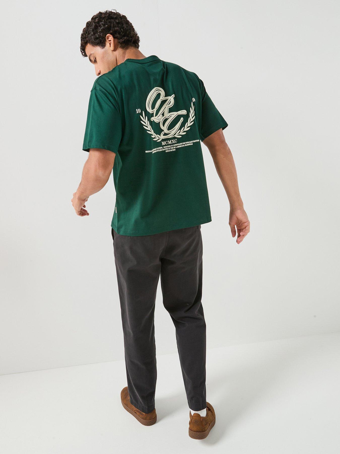 Image 1 of 5 of Jack & Jones Backprintet T-Shirt - Pine Grove Green