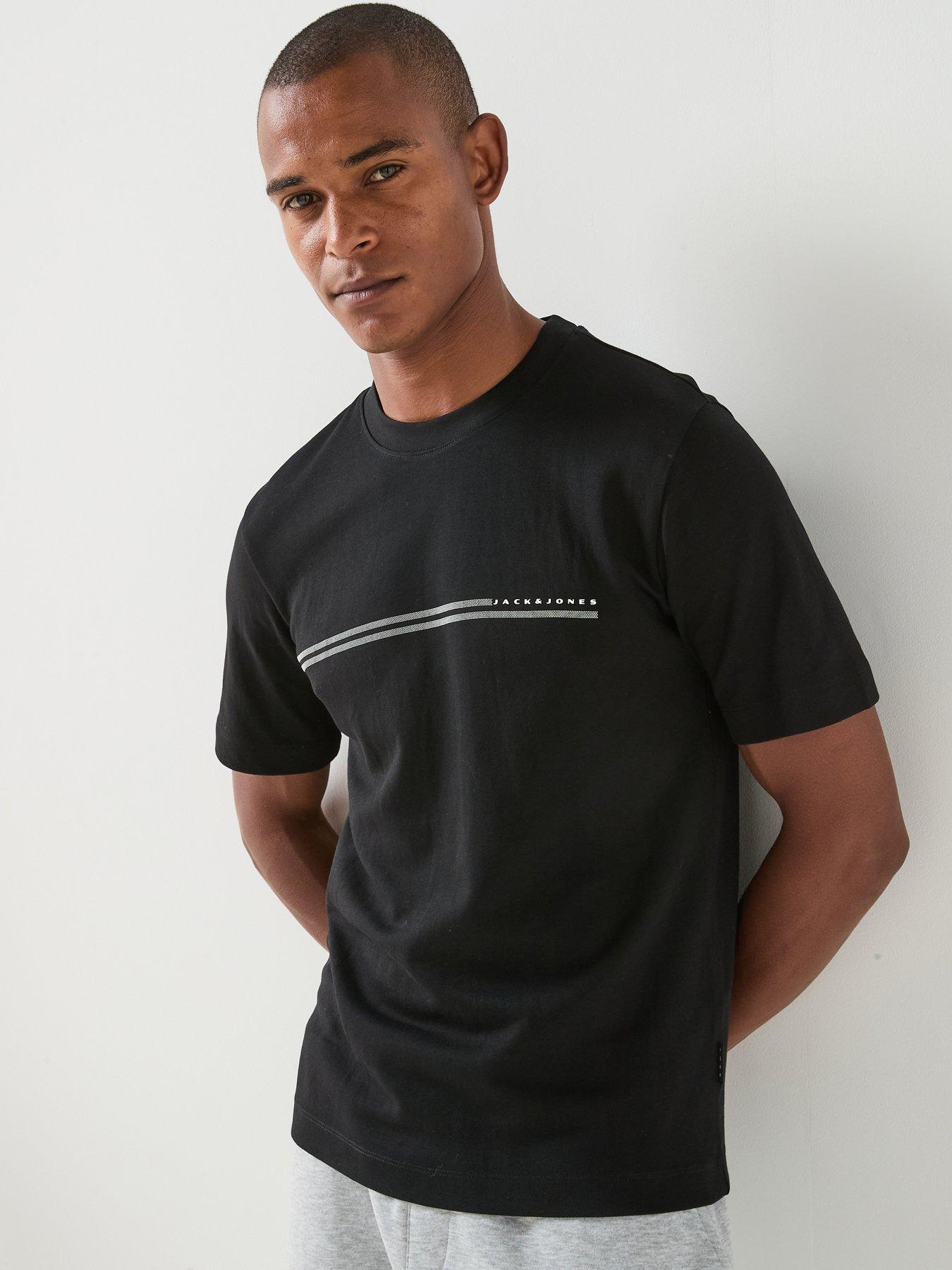 Jack & Jones Fusion Chest Branding T-Shirt - Black