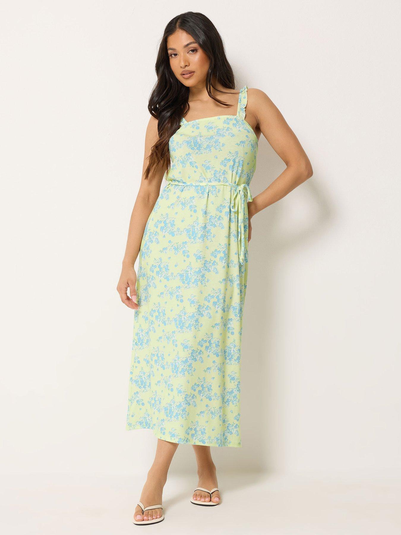 PixieGirl Petite Ditsy Strappy Maxi Dress - Yellow