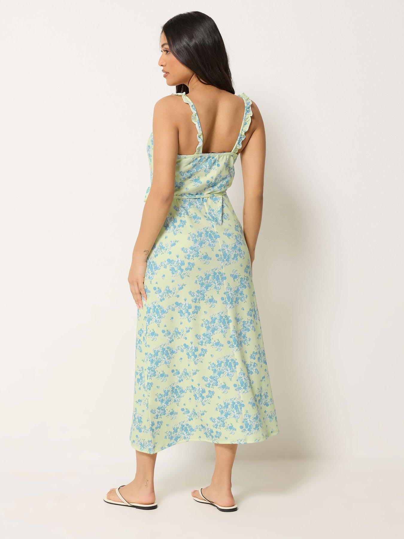 Image 2 of 4 of PixieGirl Petite Ditsy Strappy Maxi Dress