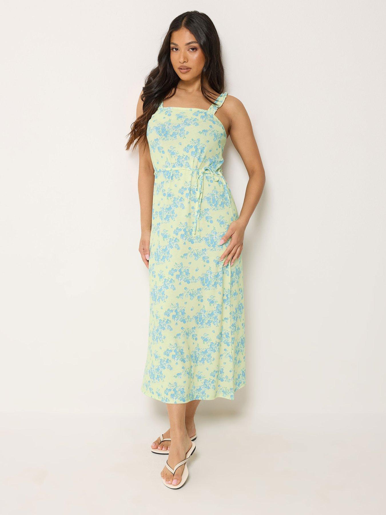 Image 3 of 4 of PixieGirl Petite Ditsy Strappy Maxi Dress