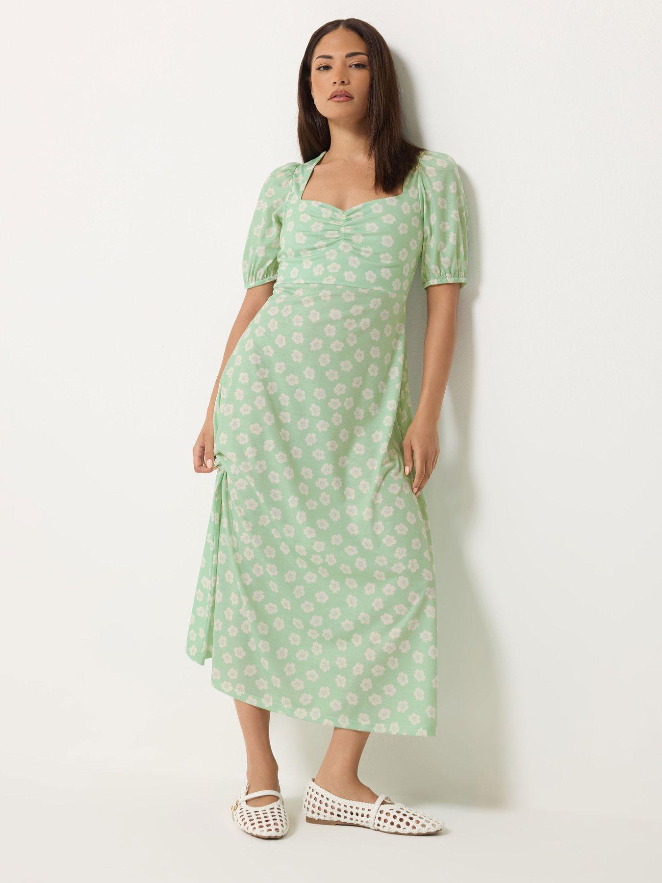 PixieGirl Petite Daisy Print Bust Midi Dress
