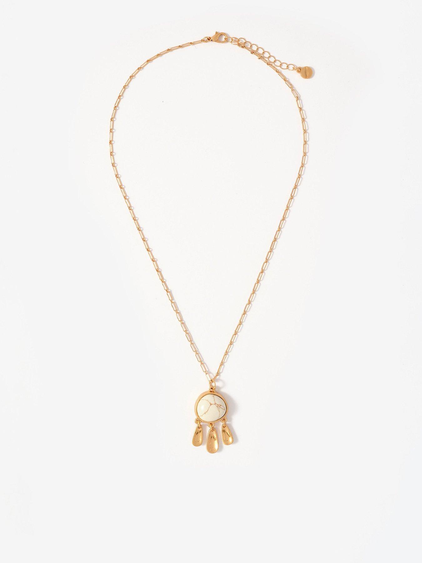 Image 1 of 4 of Mint Velvet Teardrop Pendant Necklace - Gold