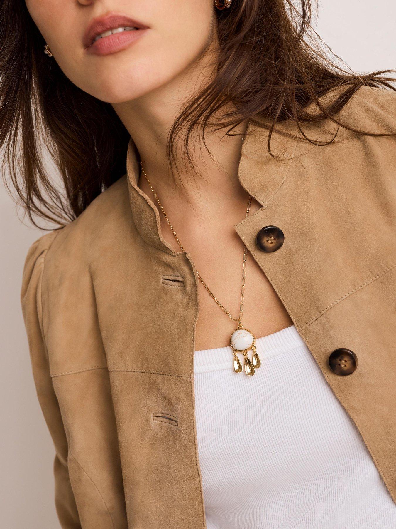 Image 2 of 4 of Mint Velvet Teardrop Pendant Necklace - Gold