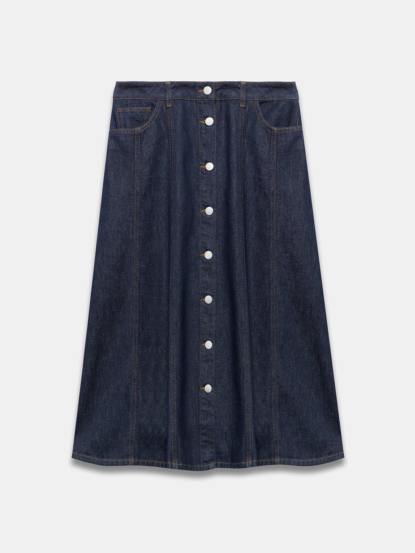 Image 5 of 6 of Mint Velvet Dark Indigo Denim Skirt