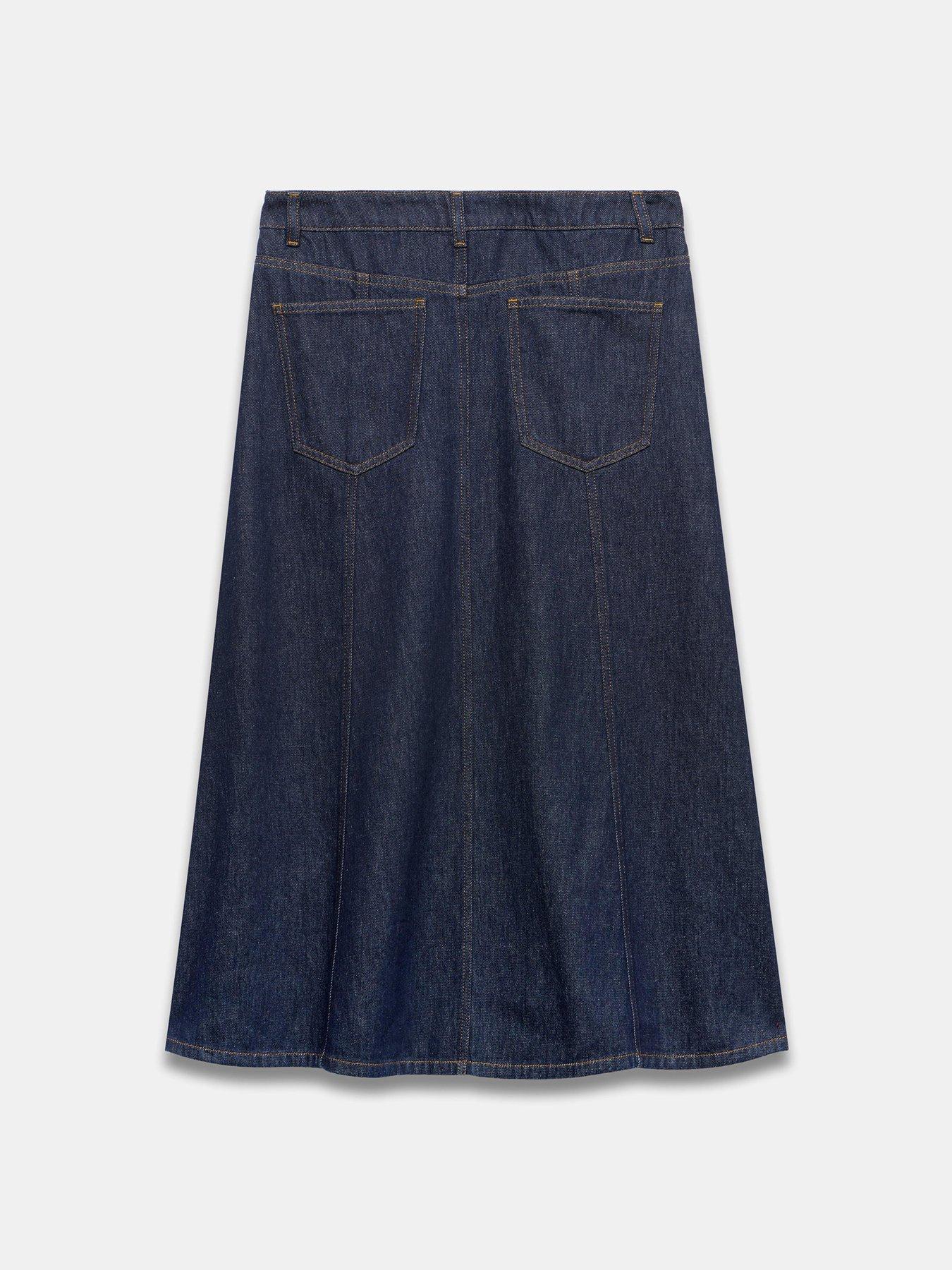 Image 6 of 6 of Mint Velvet Dark Indigo Denim Skirt
