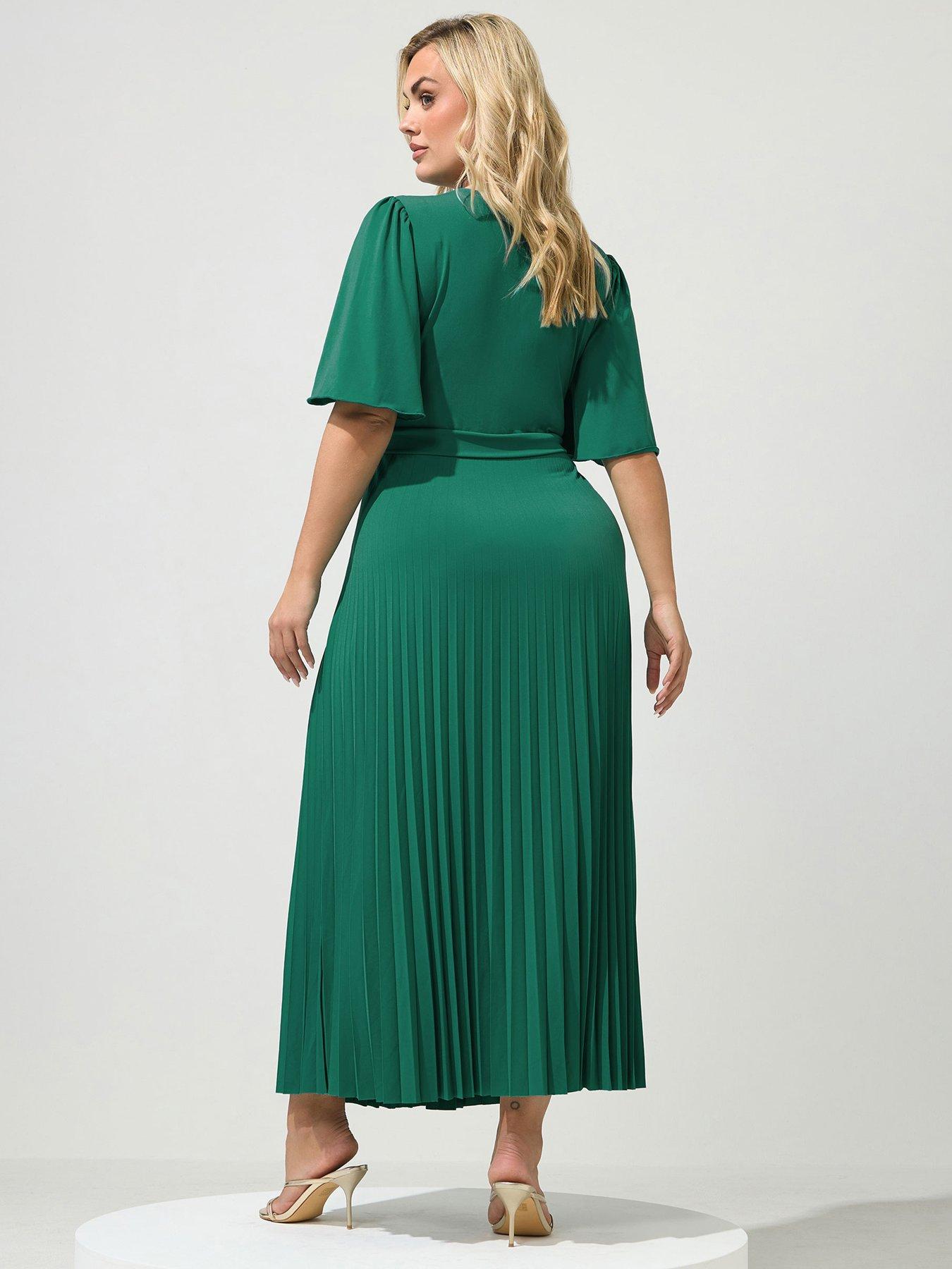 Image 2 of 4 of Yours Curve Knot Detail Angel Sleeve Maxi Dress
