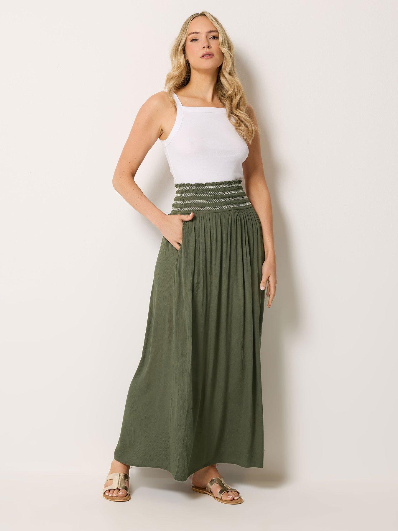Long Tall Sally Waist Detail Maxi Skirt - Green