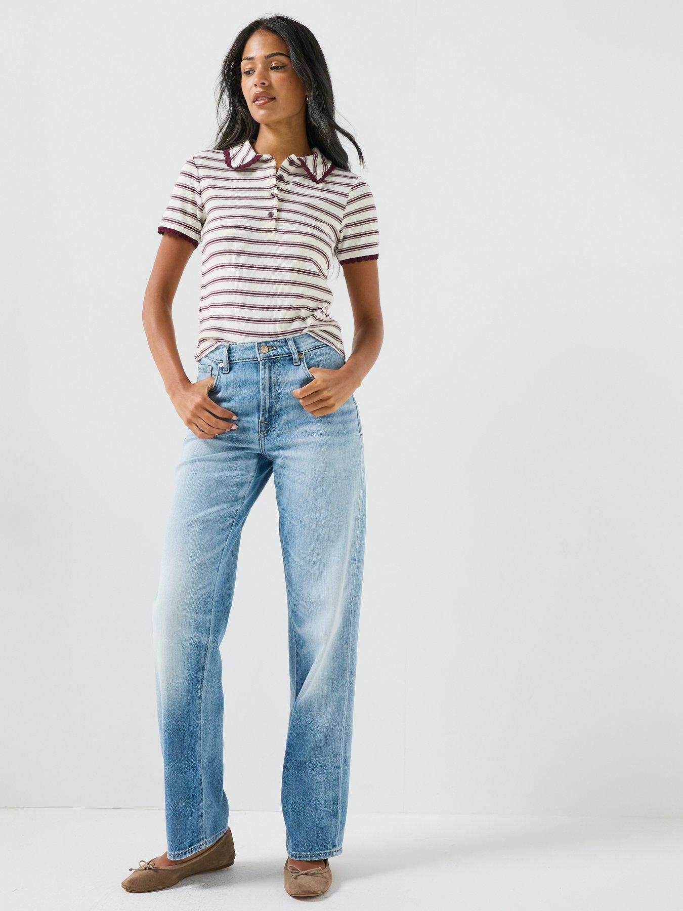 Image 3 of 6 of 7 FOR ALL MANKIND Airweft Stovepipe Straight Jeans - Chill Wave Blue