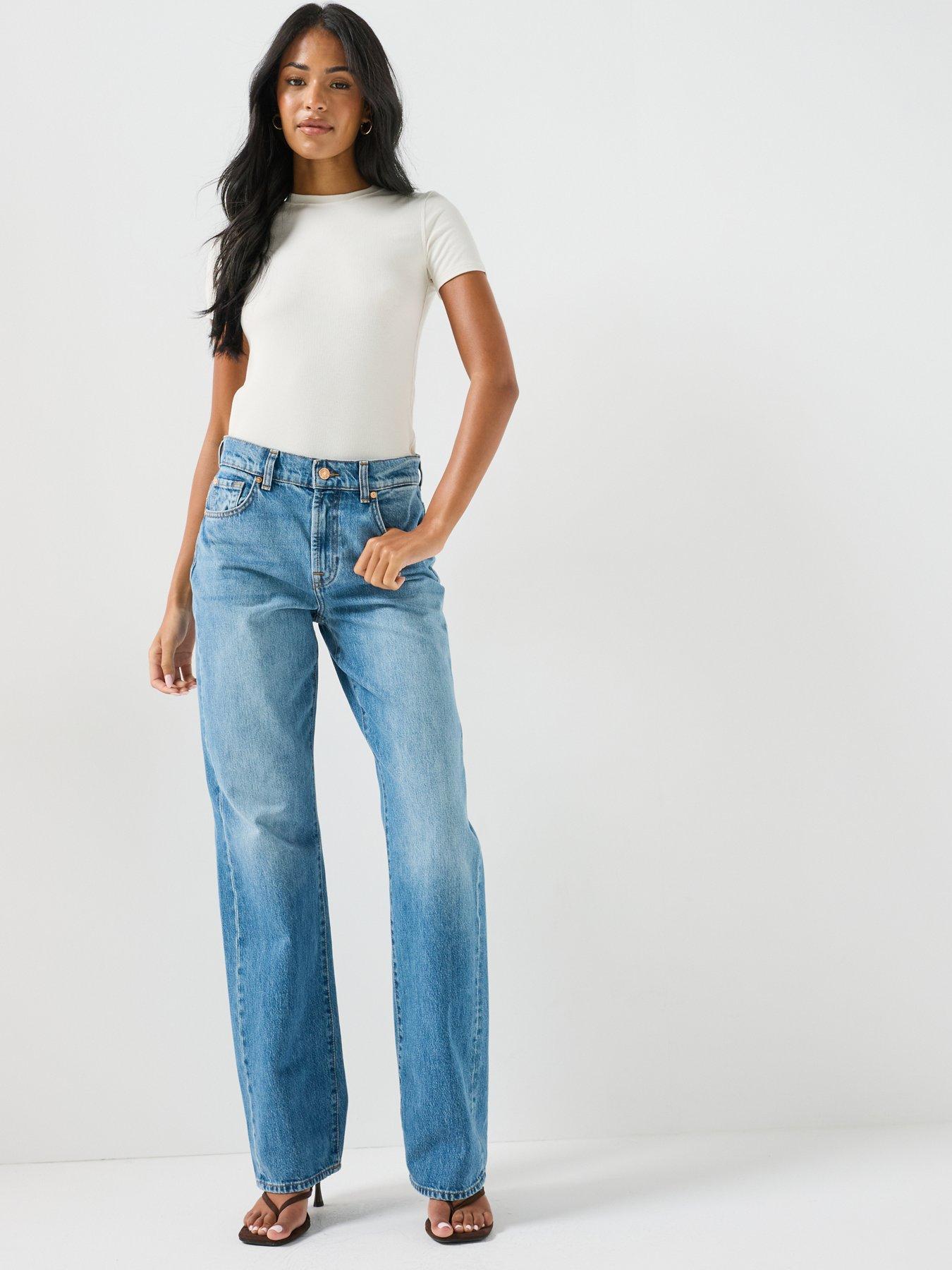 Image 3 of 6 of 7 FOR ALL MANKIND Rigid Tess Straight Leg&nbsp;Jeans - Skyfrost Blue