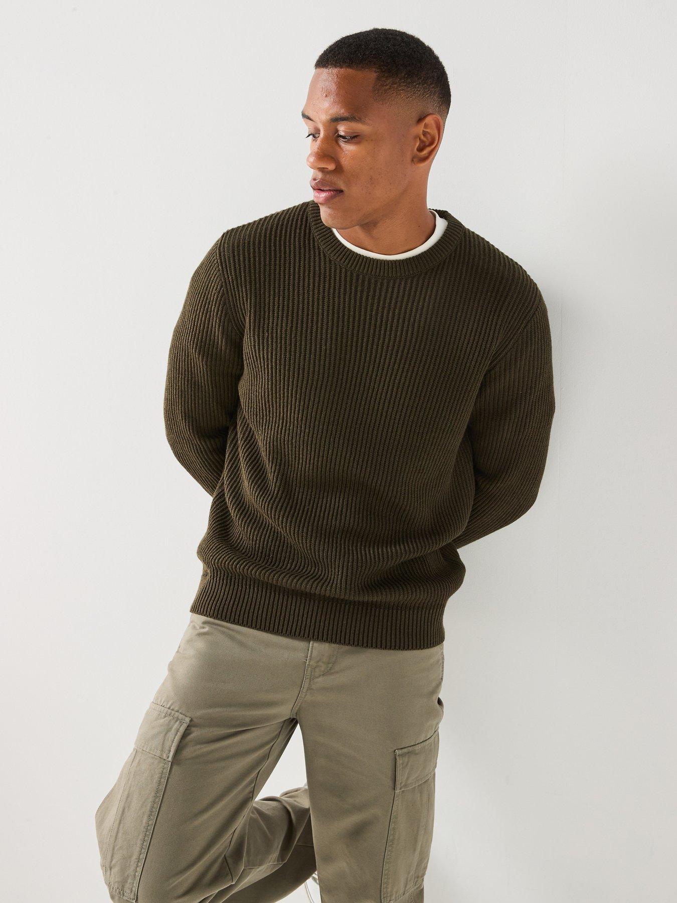 Jack & Jones Panel Knitted Jumper - Dark Green