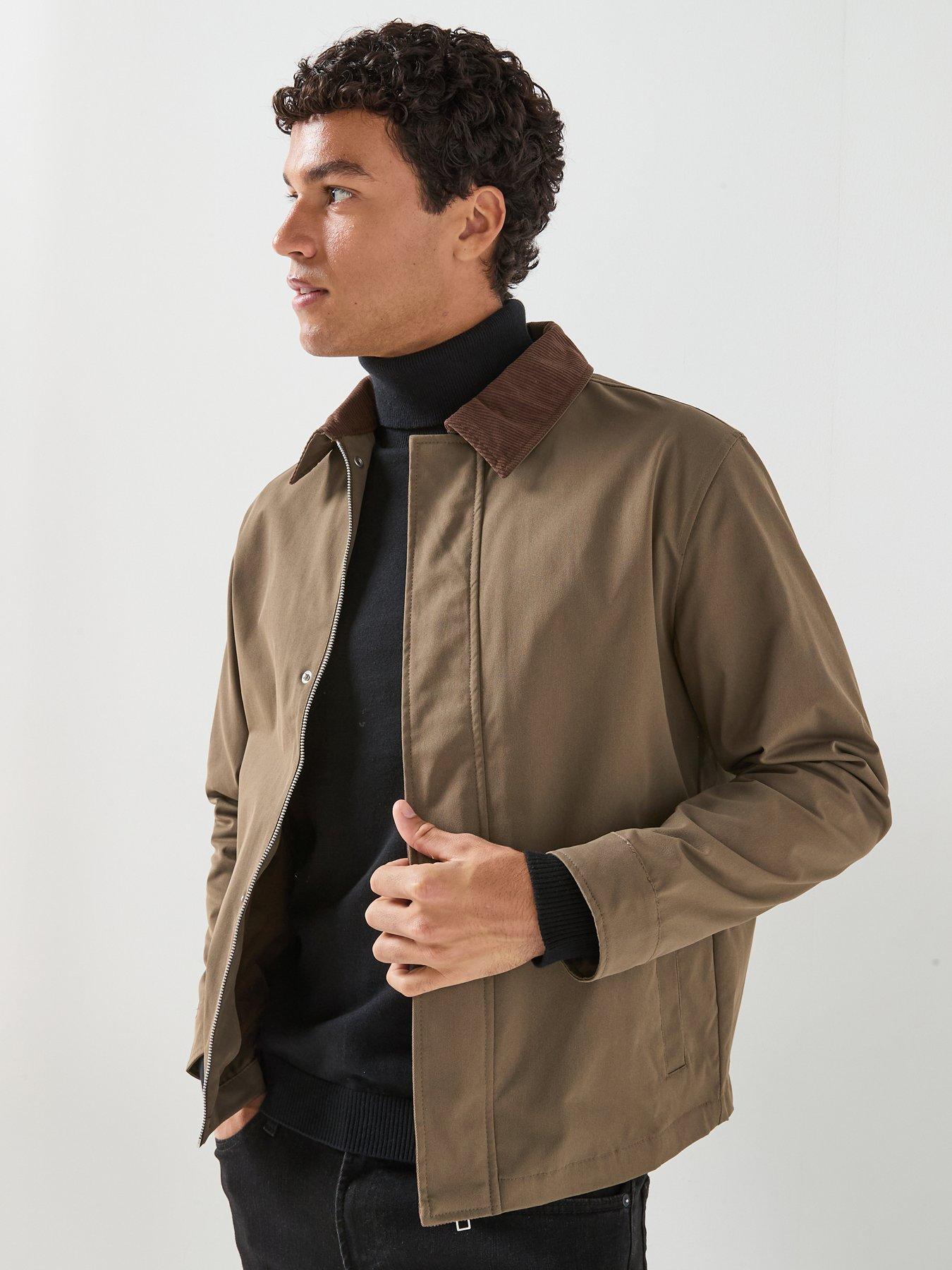 Jack & Jones Men's Workwear Jacket with Spread Collar - Brown