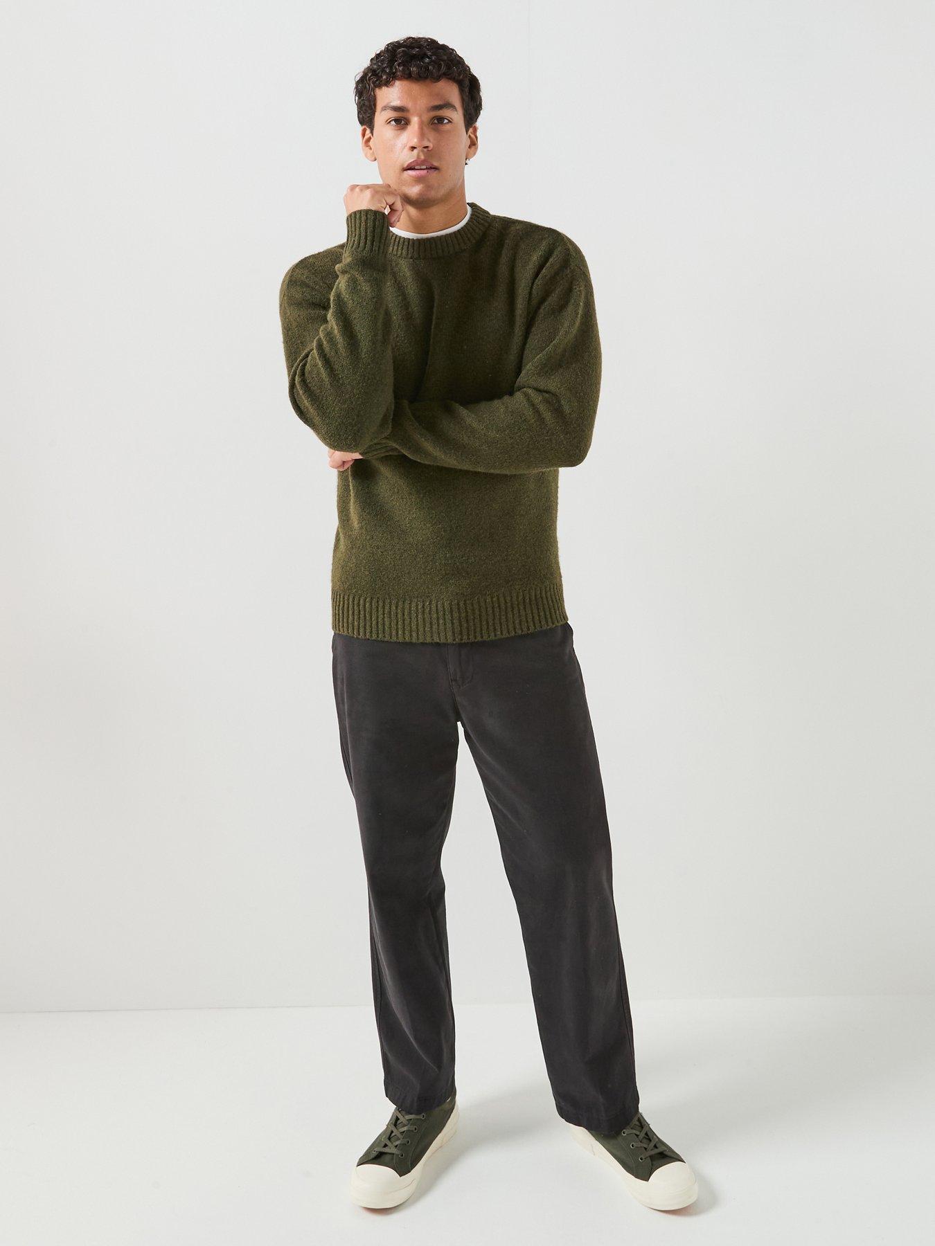 Jack & Jones Men's Soho Ollie Crew Neck Knitted Jumper - Khaki