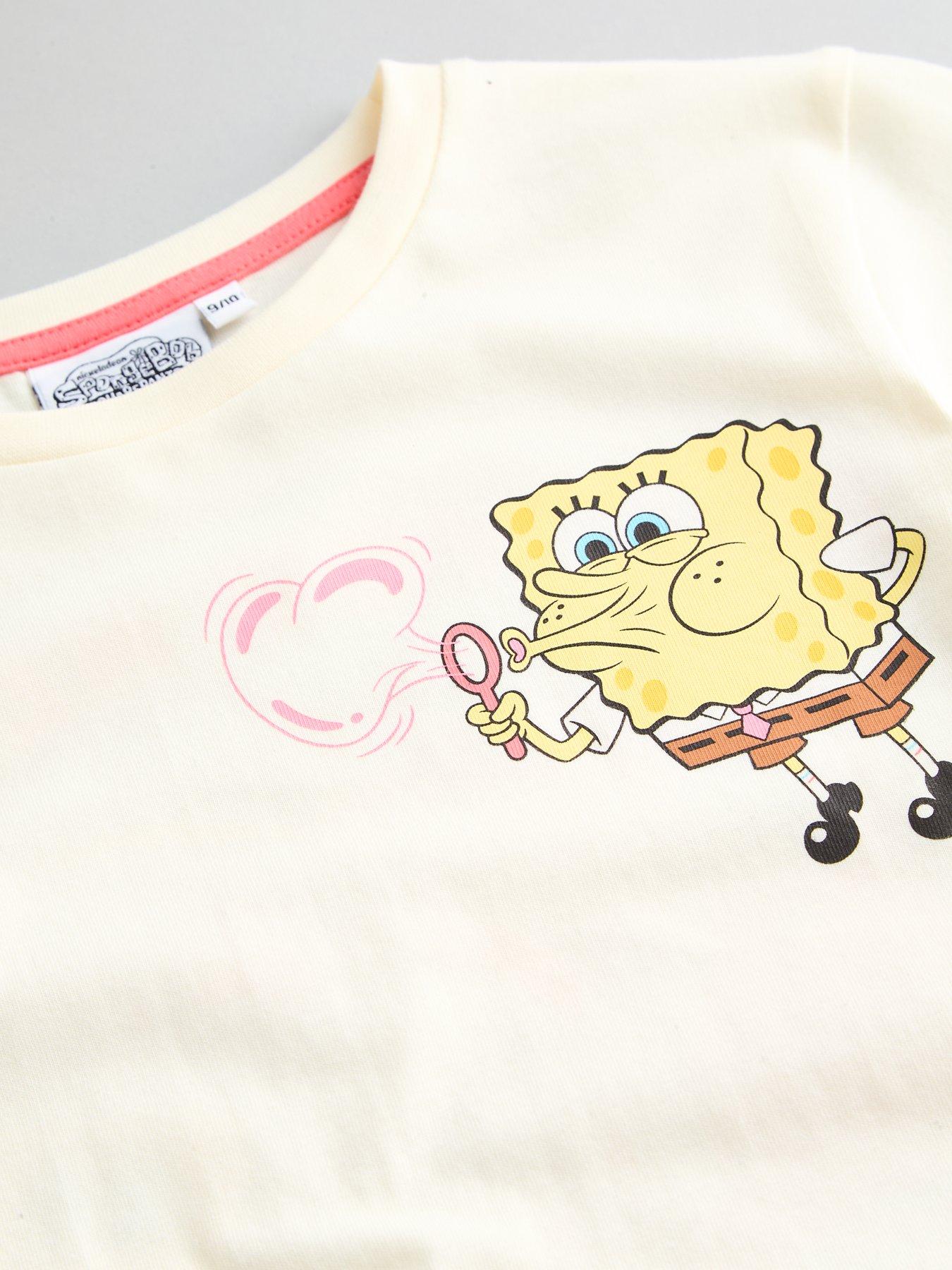Image 4 of 6 of The Very Collection The Very Collection Kids' SpongeBob Slogan Print Pyjamas - Pink