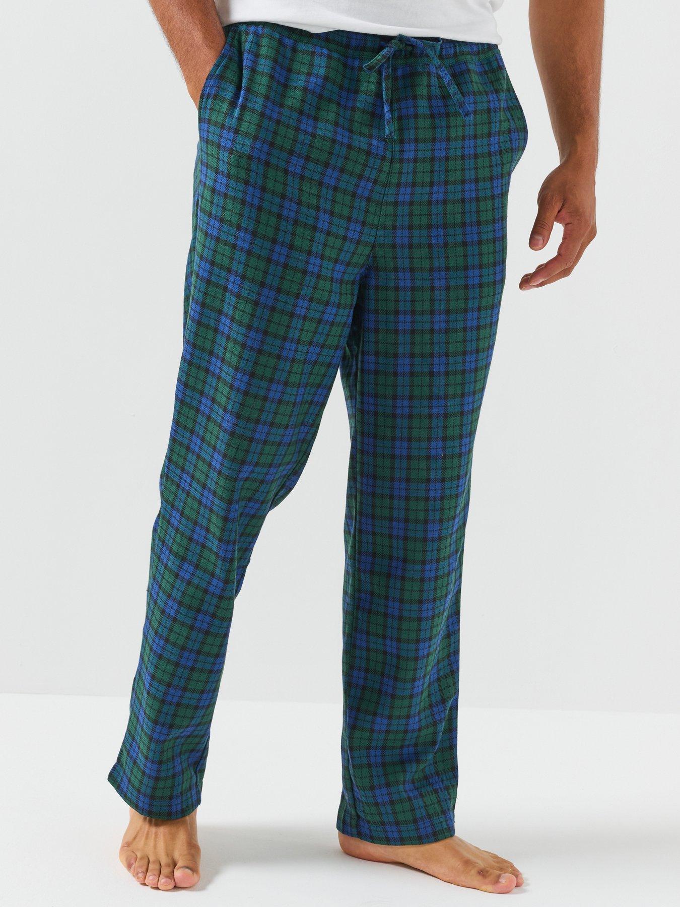 Jack & Jones Mens Edwin Drawstring Check Pyjama Trousers - Pine Grove