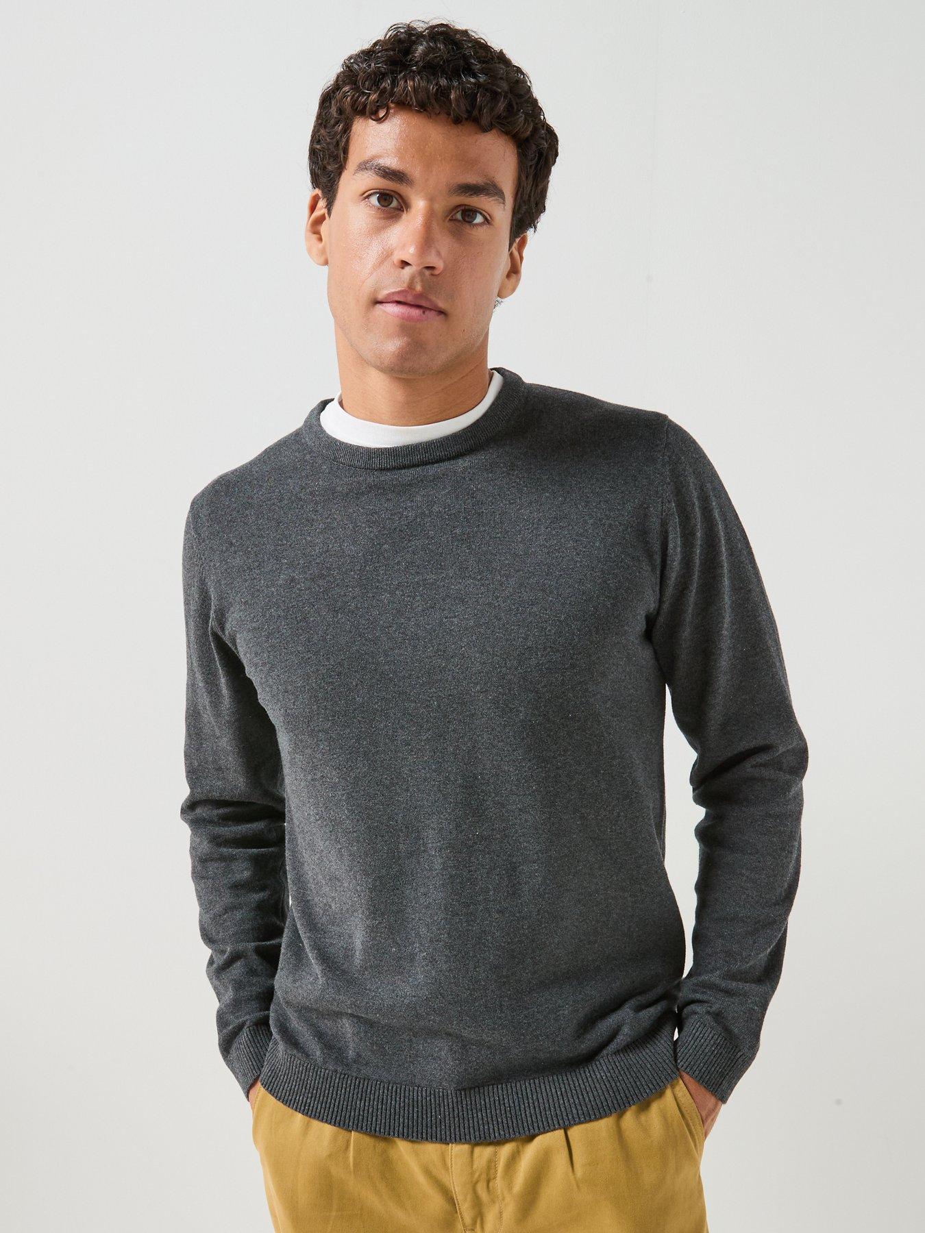 Image 5 of 6 of Jack & Jones Men's Basic Crew Neck Knitted Jumper - Dark Grey