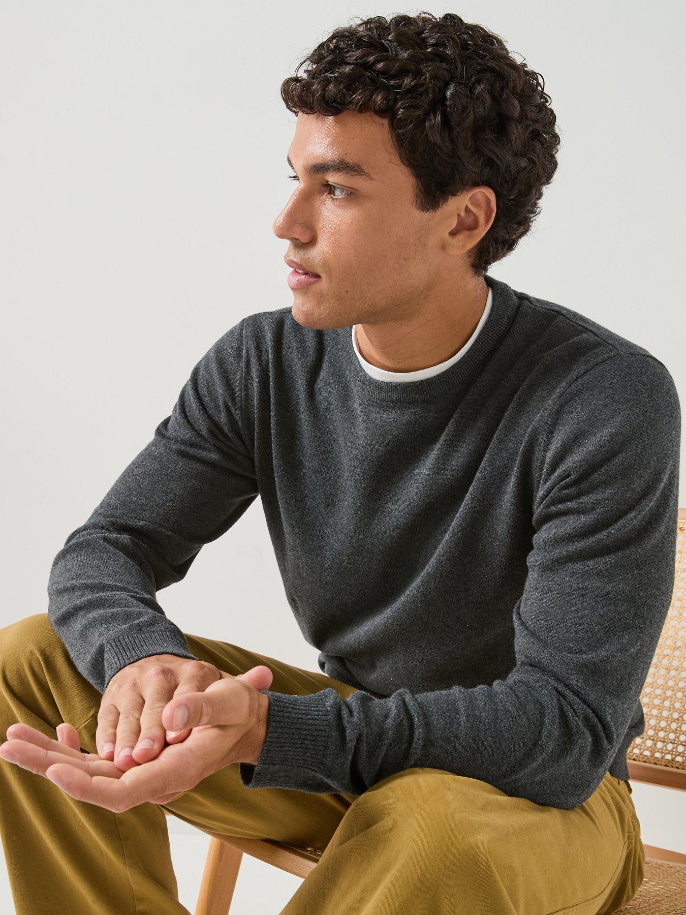 Image 6 of 6 of Jack & Jones Men's Basic Crew Neck Knitted Jumper - Dark Grey