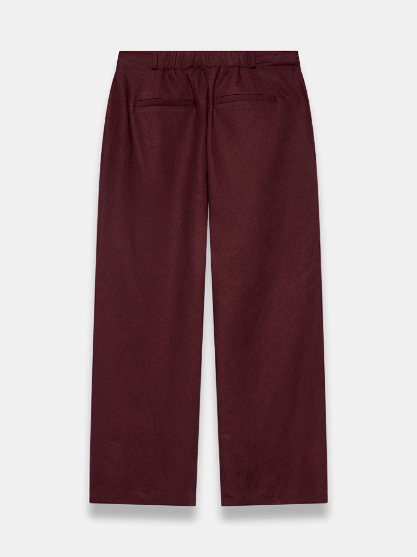 Image 6 of 6 of Mint Velvet Red Linen Pleat Leg Trouser