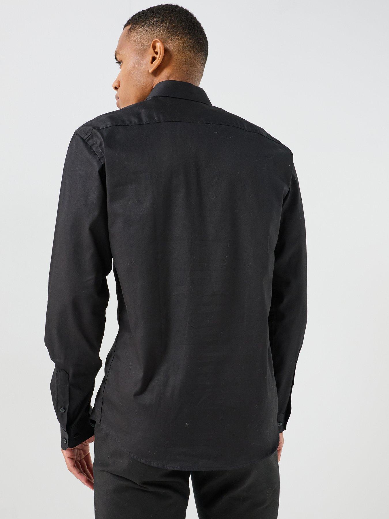 Image 2 of 5 of Jack & Jones Men's Long Sleeve Formal Shirt with Button Cuffs - Black