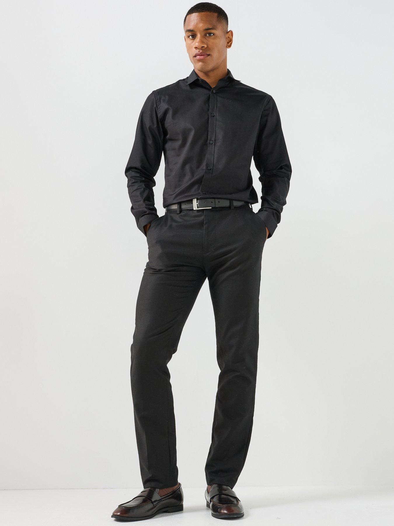 Image 3 of 5 of Jack & Jones Men's Long Sleeve Formal Shirt with Button Cuffs - Black