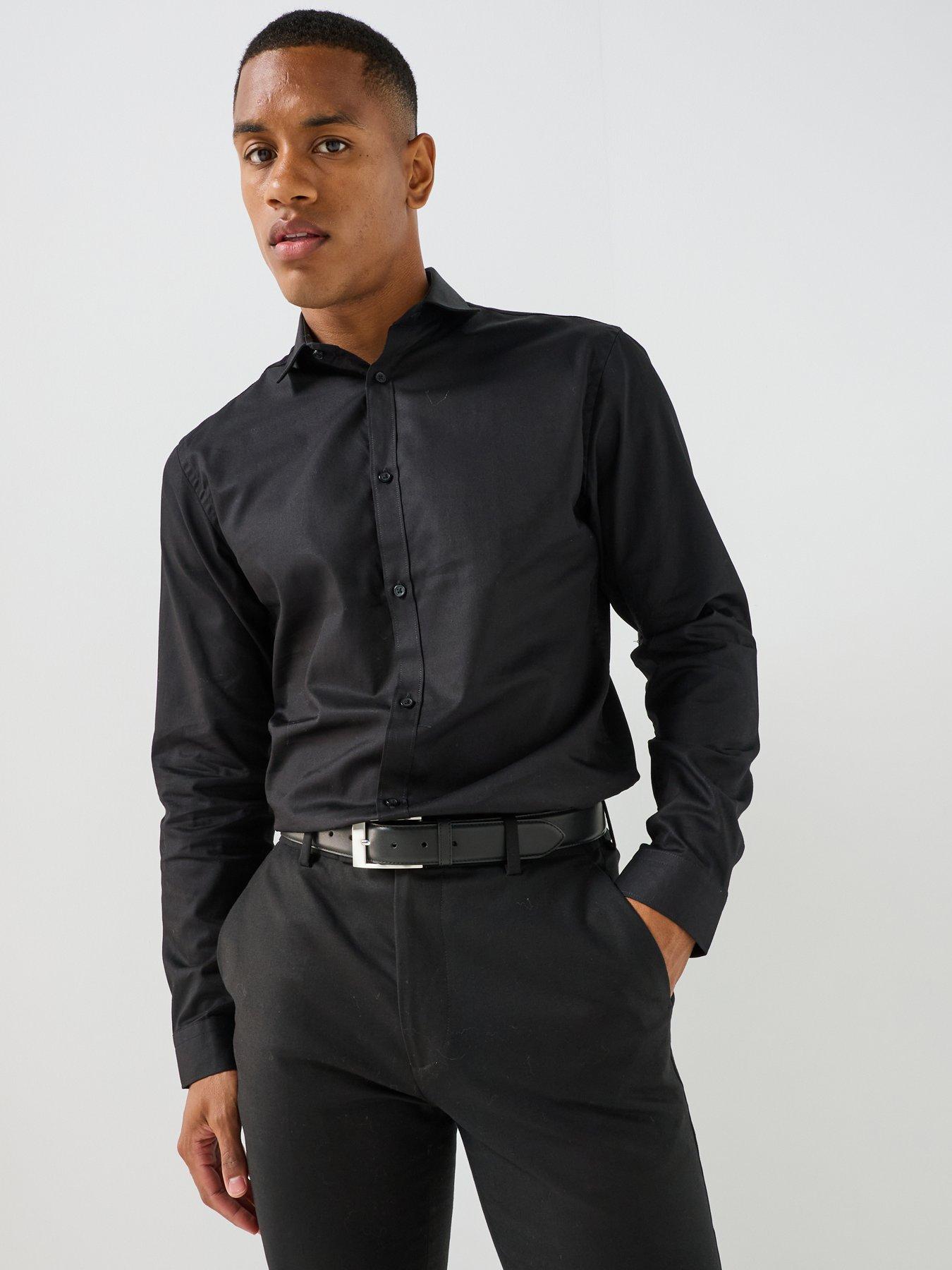 Image 5 of 5 of Jack & Jones Men's Long Sleeve Formal Shirt with Button Cuffs - Black