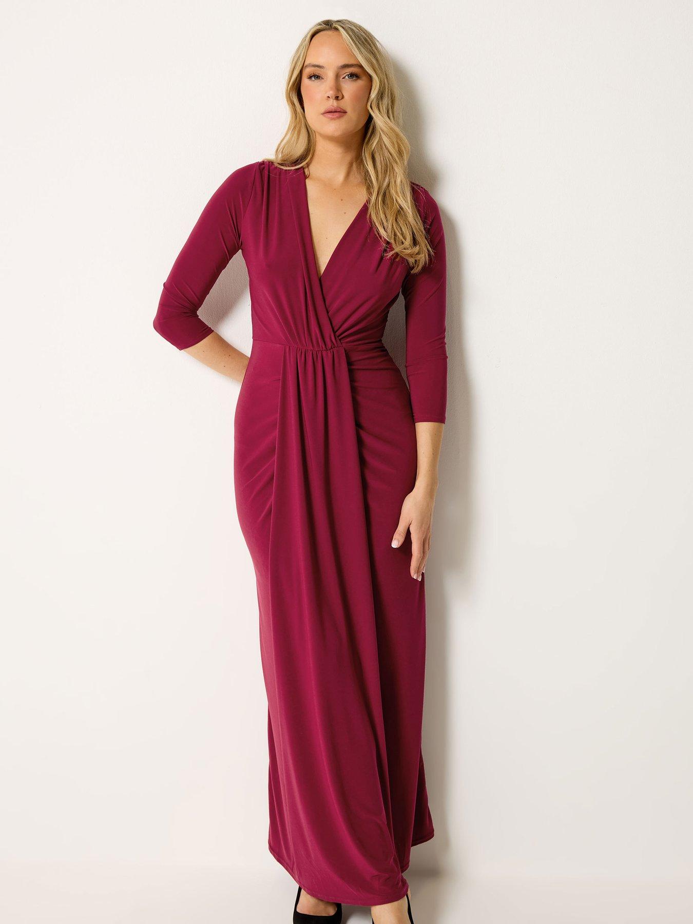 Long Tall Sally Drape Wrap Dress - Red