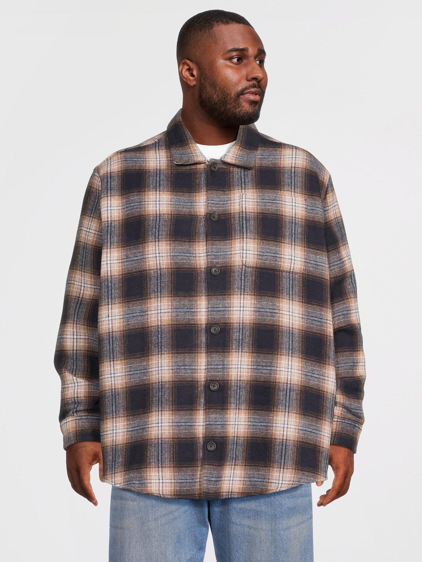 Image 1 of 5 of Jack & Jones Men's Plus Soho Ollie Long Sleeve Overshirt - Navy Blazer