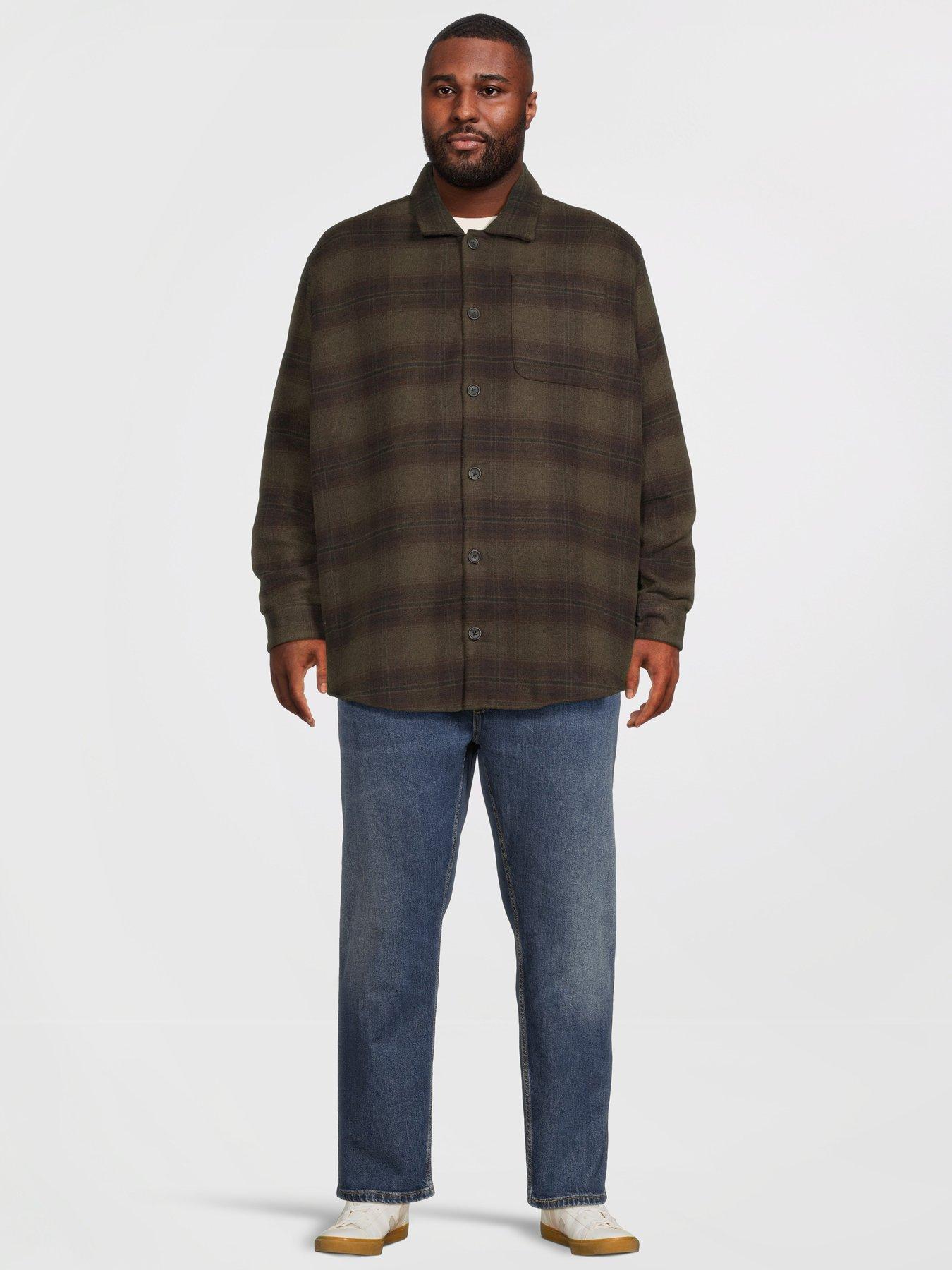 Image 3 of 5 of Jack & Jones Plus Soho Ollie Long Sleeve Overshirt - Khaki