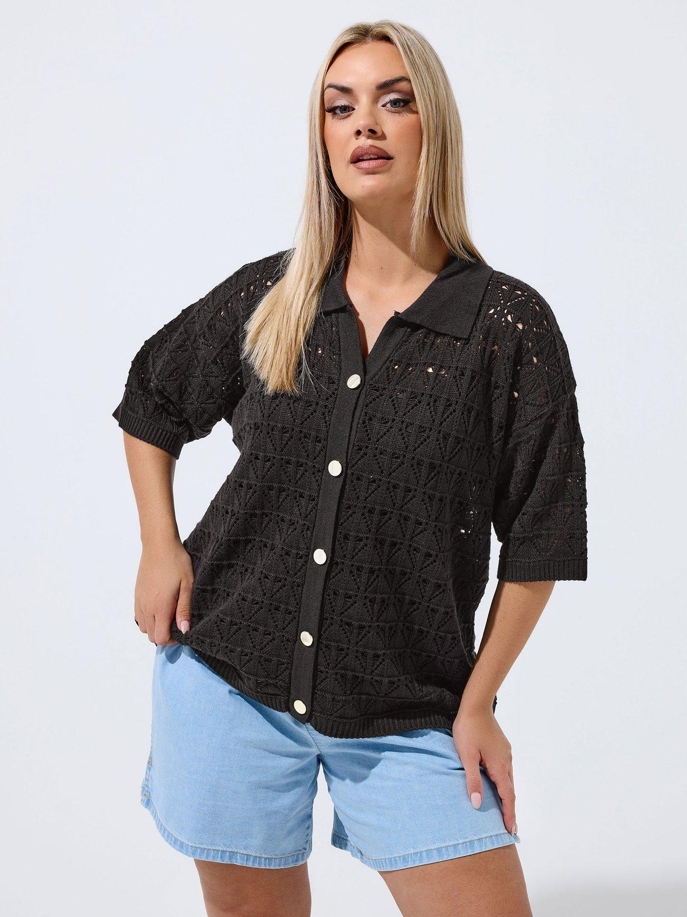 Yours Curve Crochet Shirt