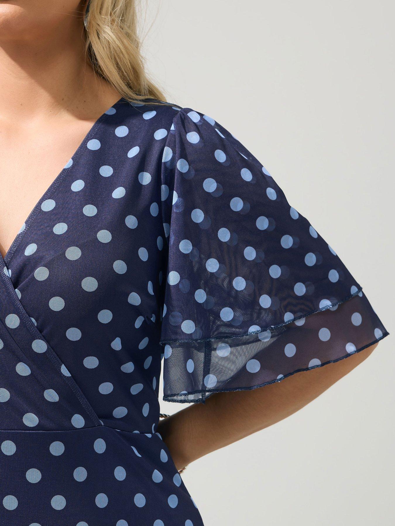 yours-curve-polkdot-mesh-wrap-ruffle-dressoutfit