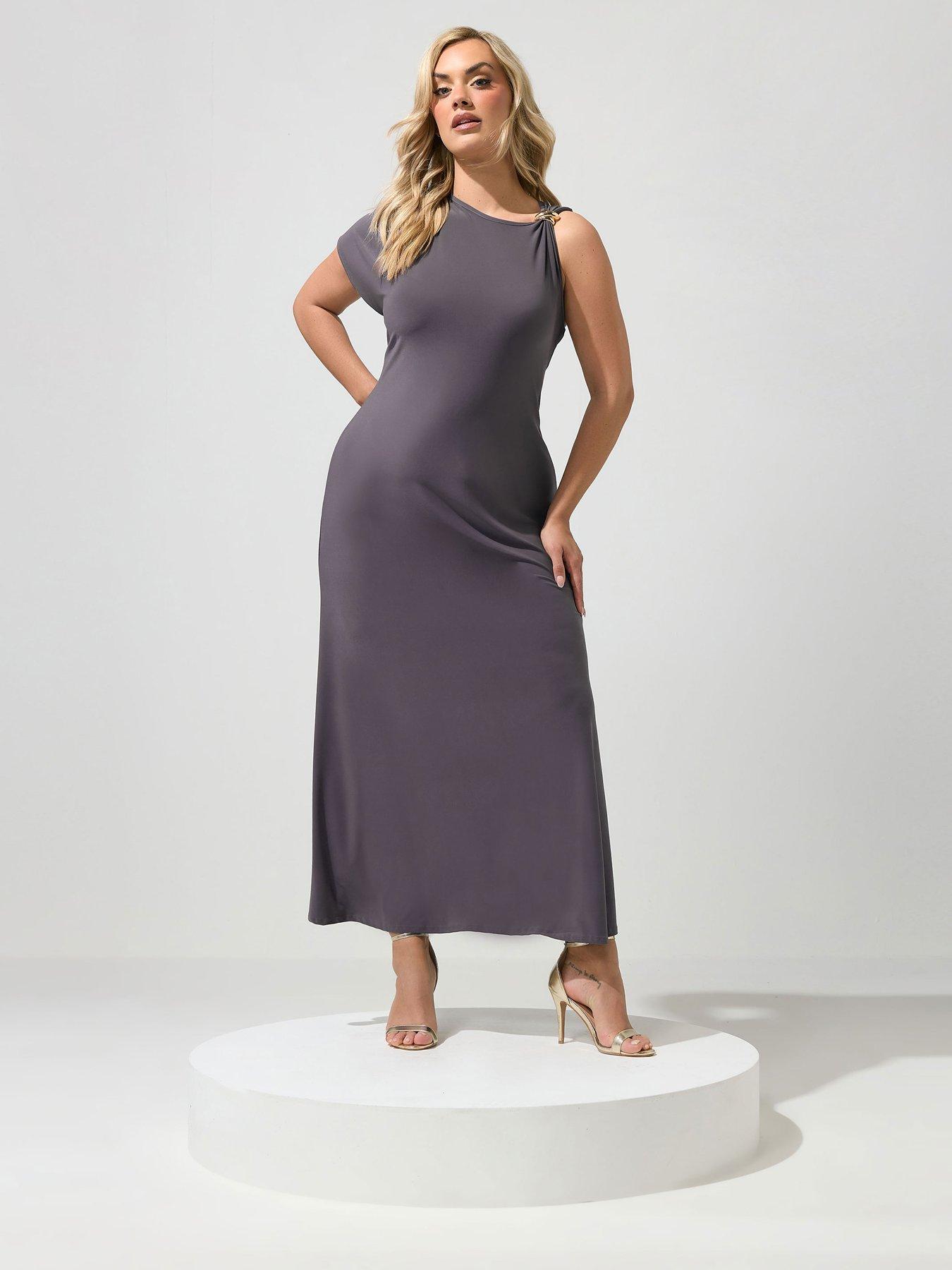 Image 3 of 5 of Yours Curve Buckle Detail Shoulder Dress