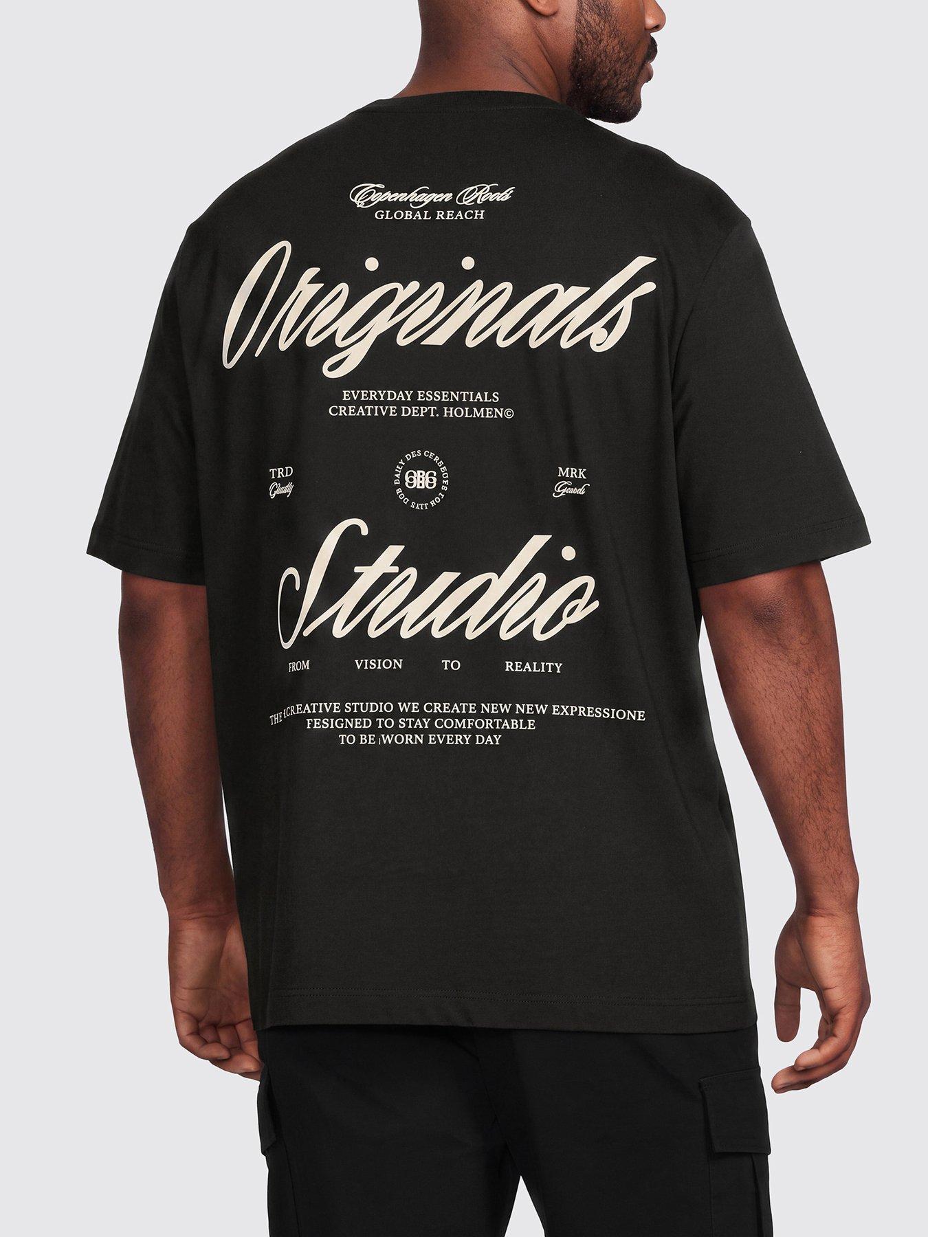 Jack & Jones Plus Norrebro Typo T-Shirt - Black