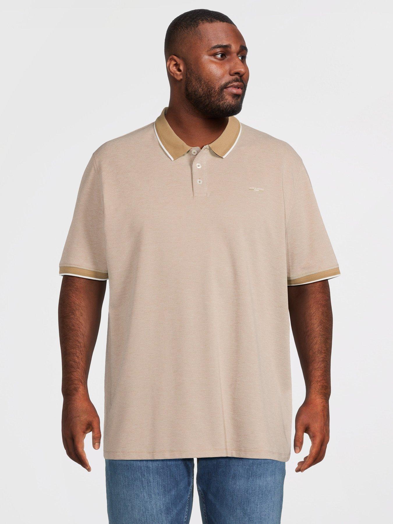 Image 1 of 5 of Jack & Jones Plus Premium Alves Polo Shirt - Petrified Oak