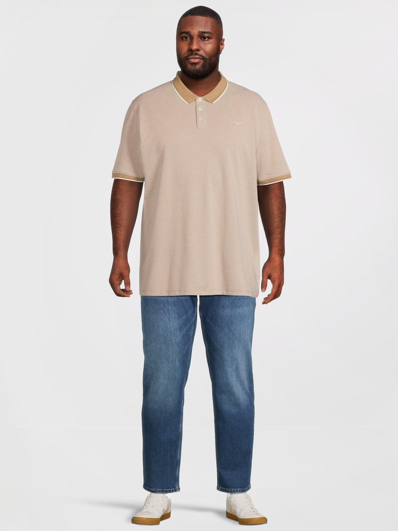 Image 3 of 5 of Jack & Jones Plus Premium Alves Polo Shirt - Petrified Oak