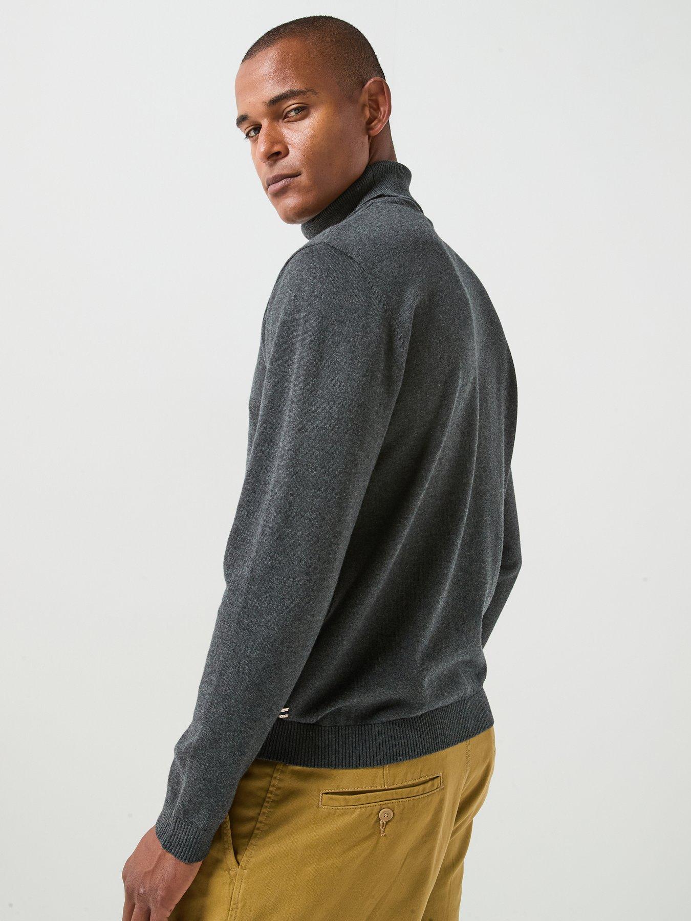 Image 2 of 6 of Jack & Jones Basic Roll Neck Knitted Jumper - Dark Grey Melange