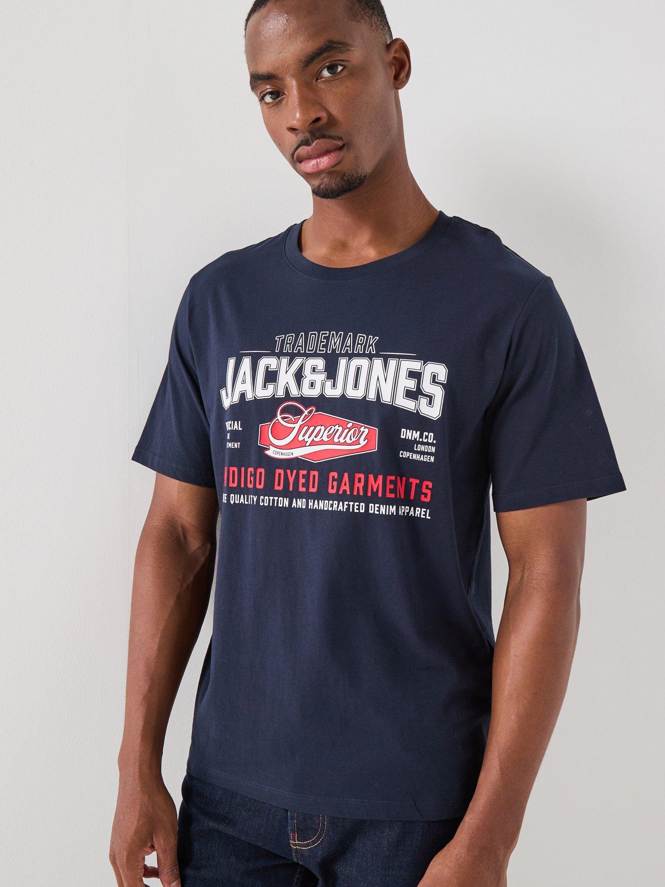 Jack & Jones Logo T-Shirt - Navy in Navy Blazer