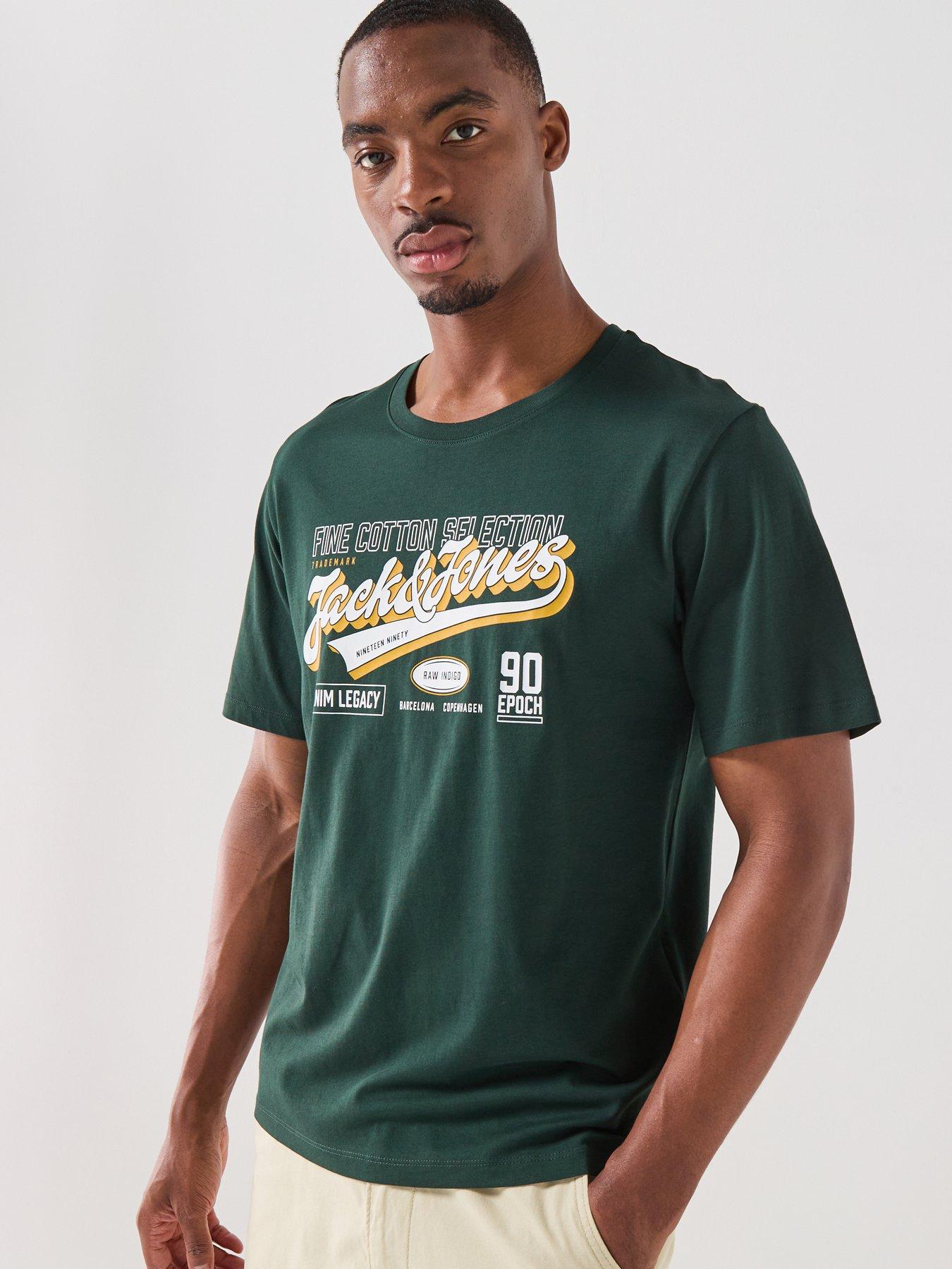 Image 1 of 4 of Jack & Jones Logo T-Shirt - Dark Green