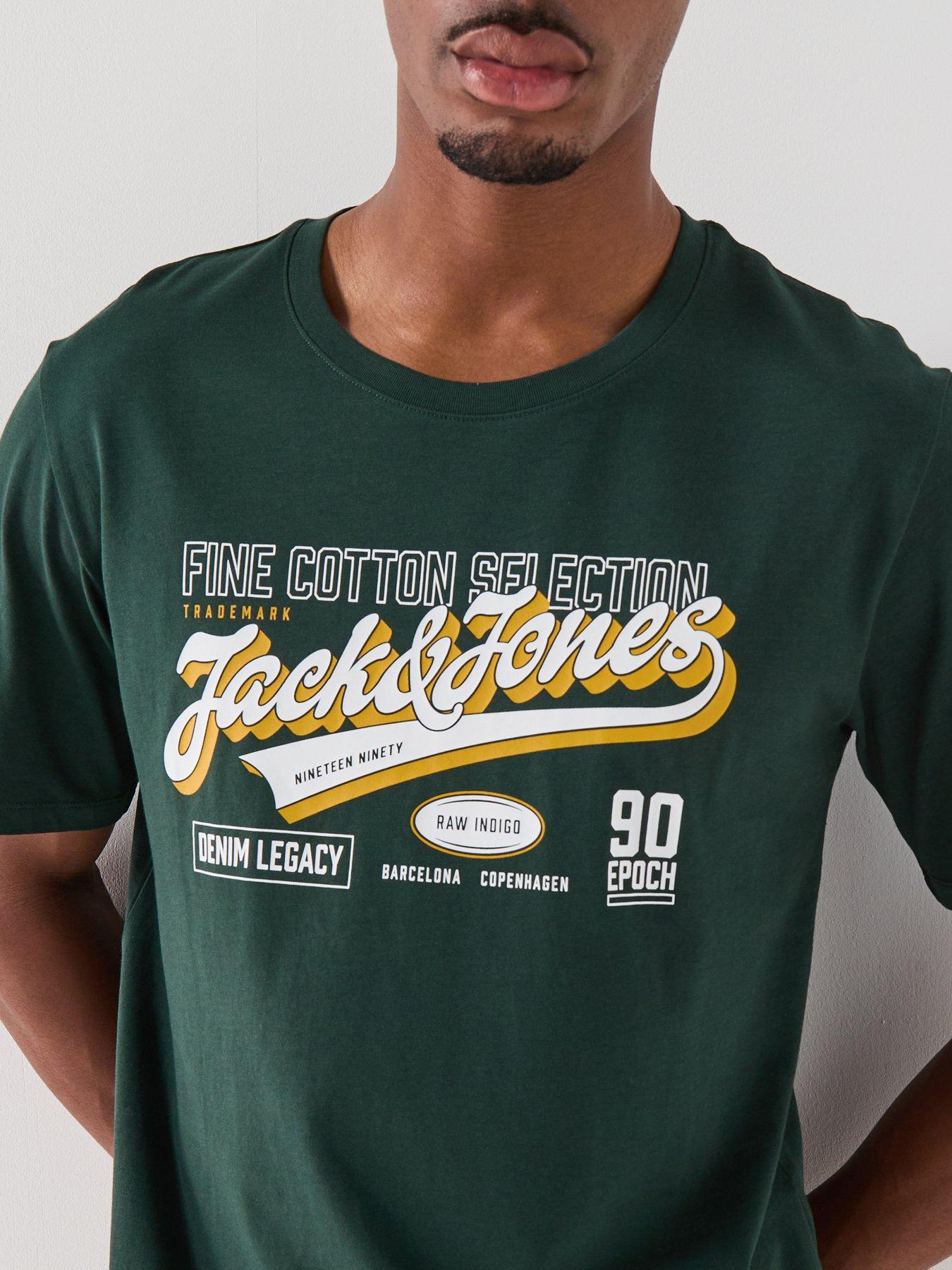 Image 4 of 4 of Jack & Jones Logo T-Shirt - Dark Green