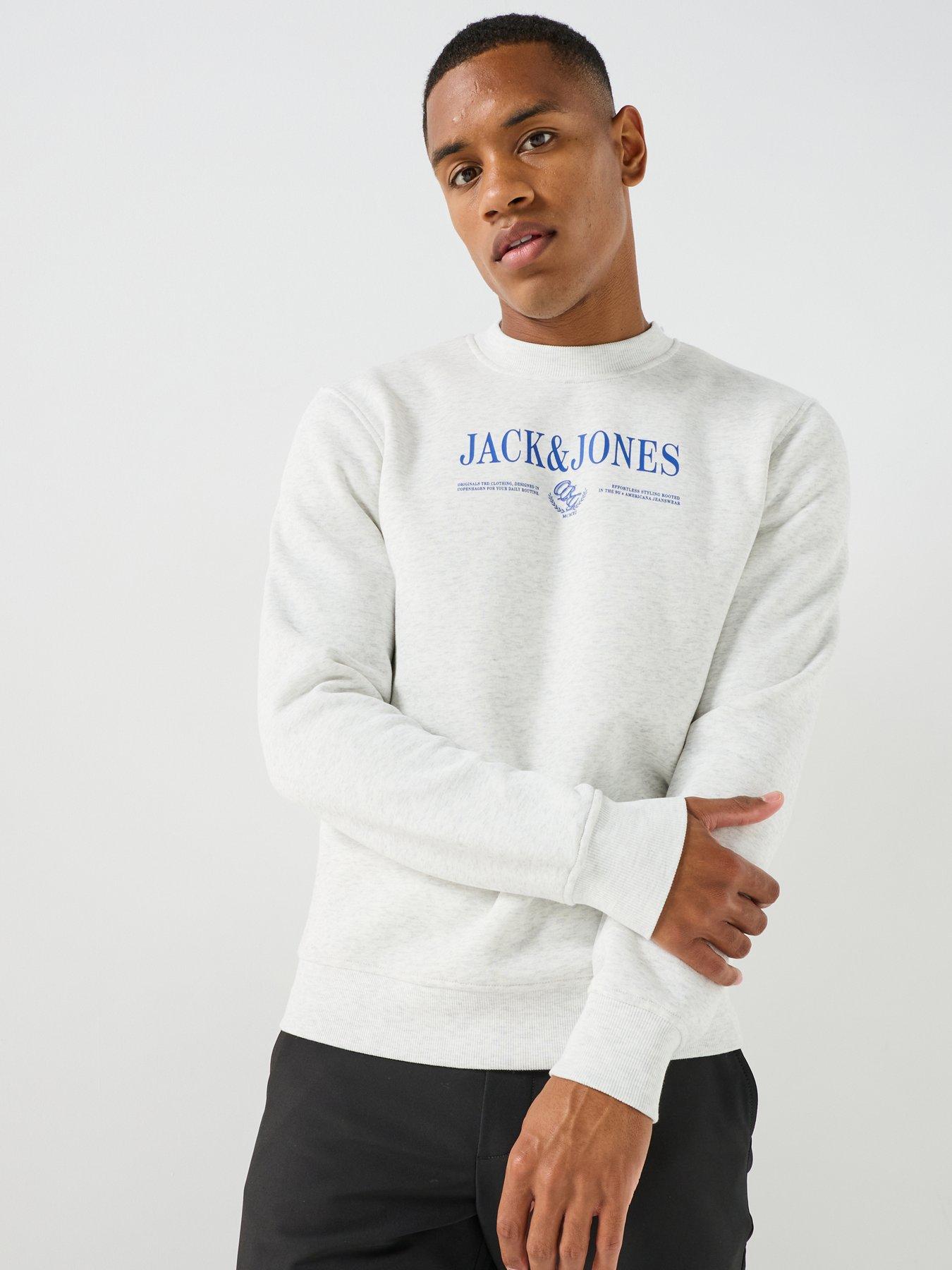 Jack & Jones Frederiksberg Logo Crew Neck Sweatshirt - White