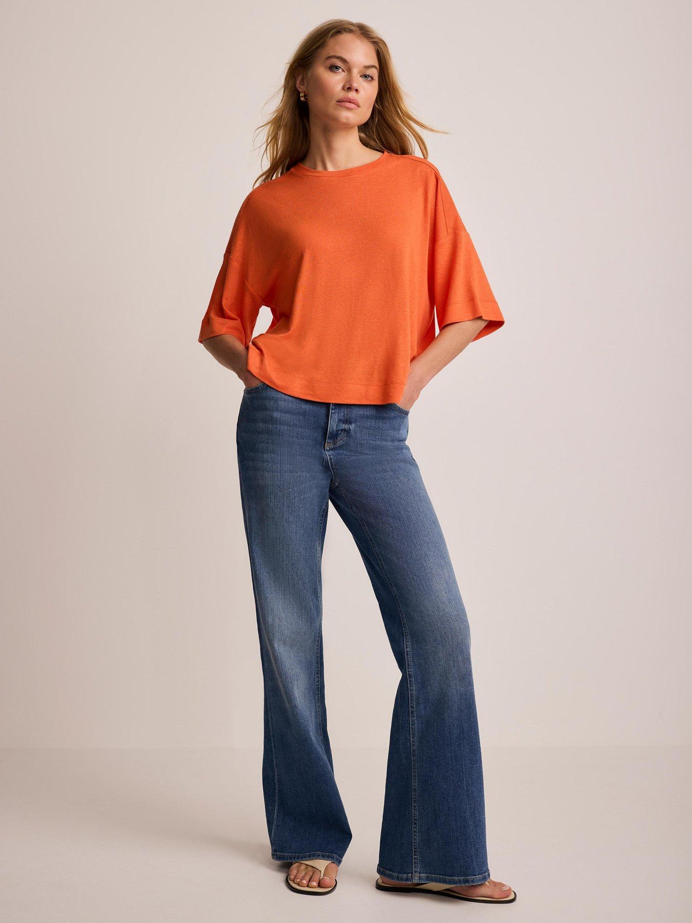 Image 2 of 6 of Mint Velvet Orange Linen Blend T-shirt