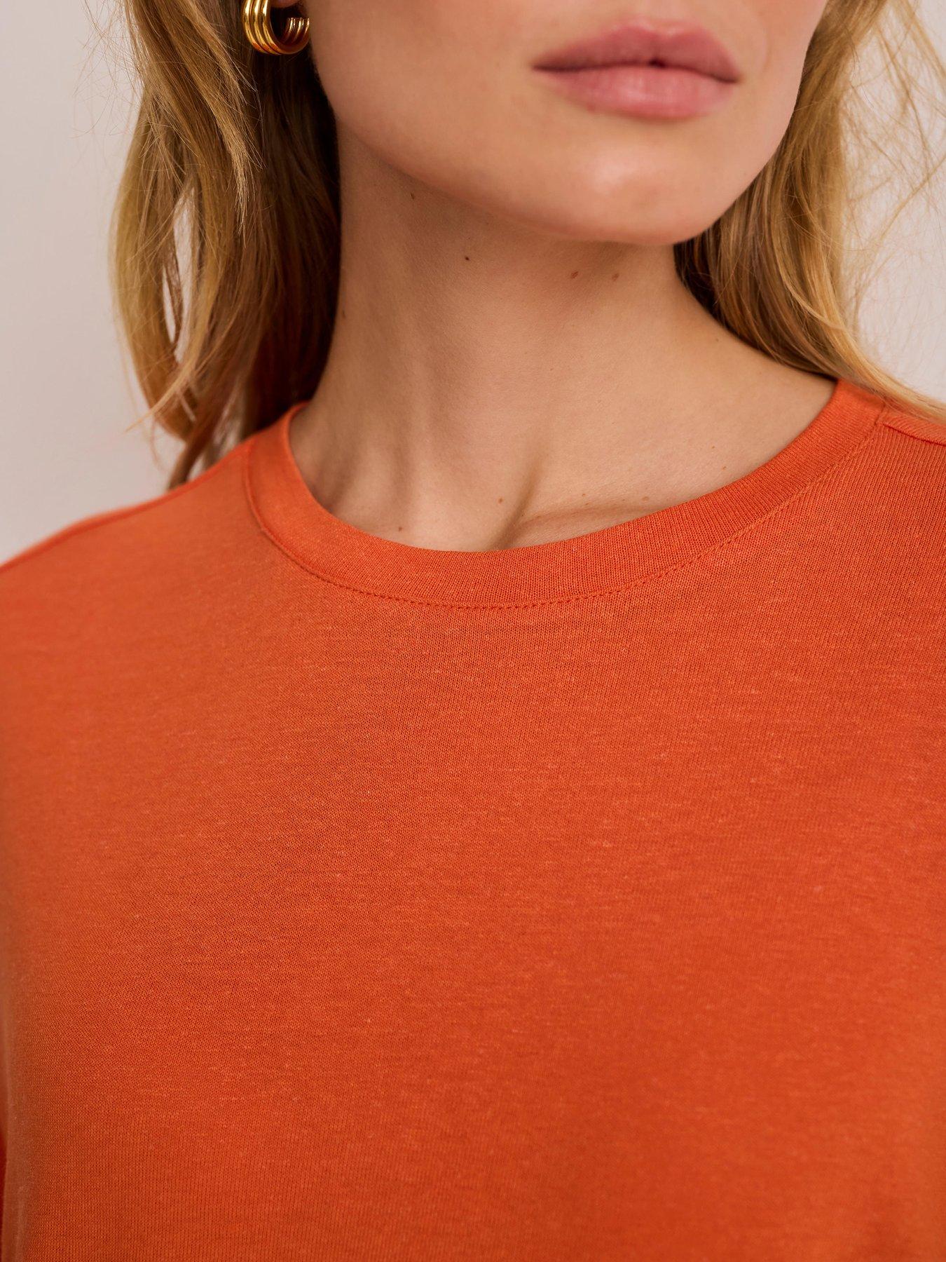 Image 3 of 6 of Mint Velvet Orange Linen Blend T-shirt
