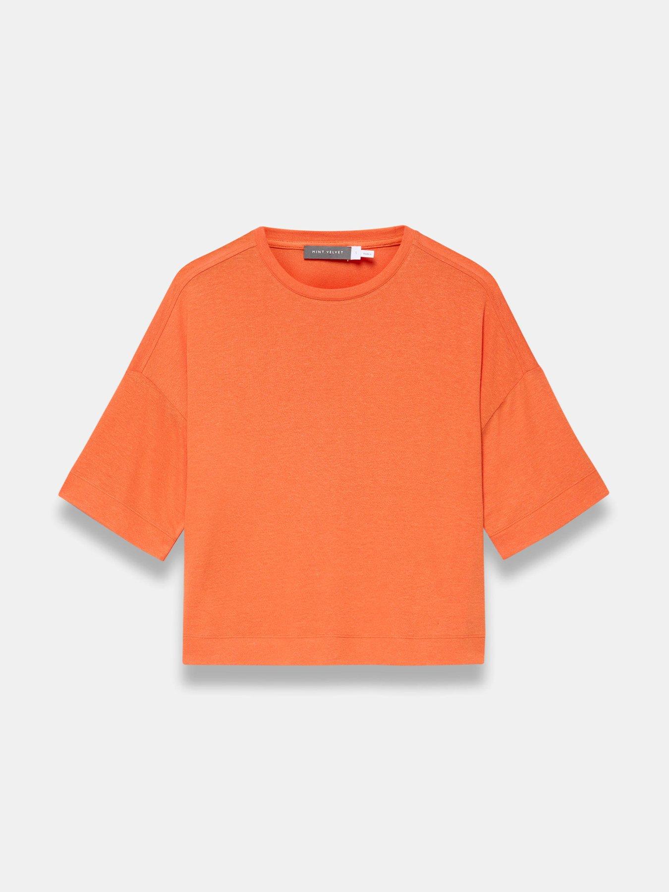 Image 5 of 6 of Mint Velvet Orange Linen Blend T-shirt