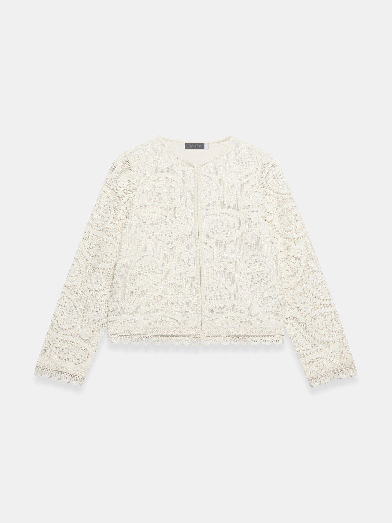 Image 5 of 6 of Mint Velvet Neutral Crochet Jacket