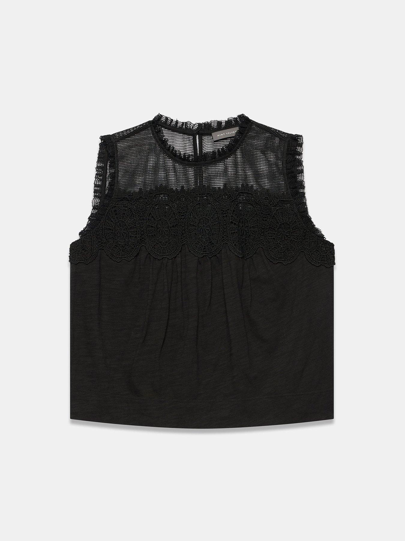 mint-velvet-black-mesh-woven-mix-topdetail
