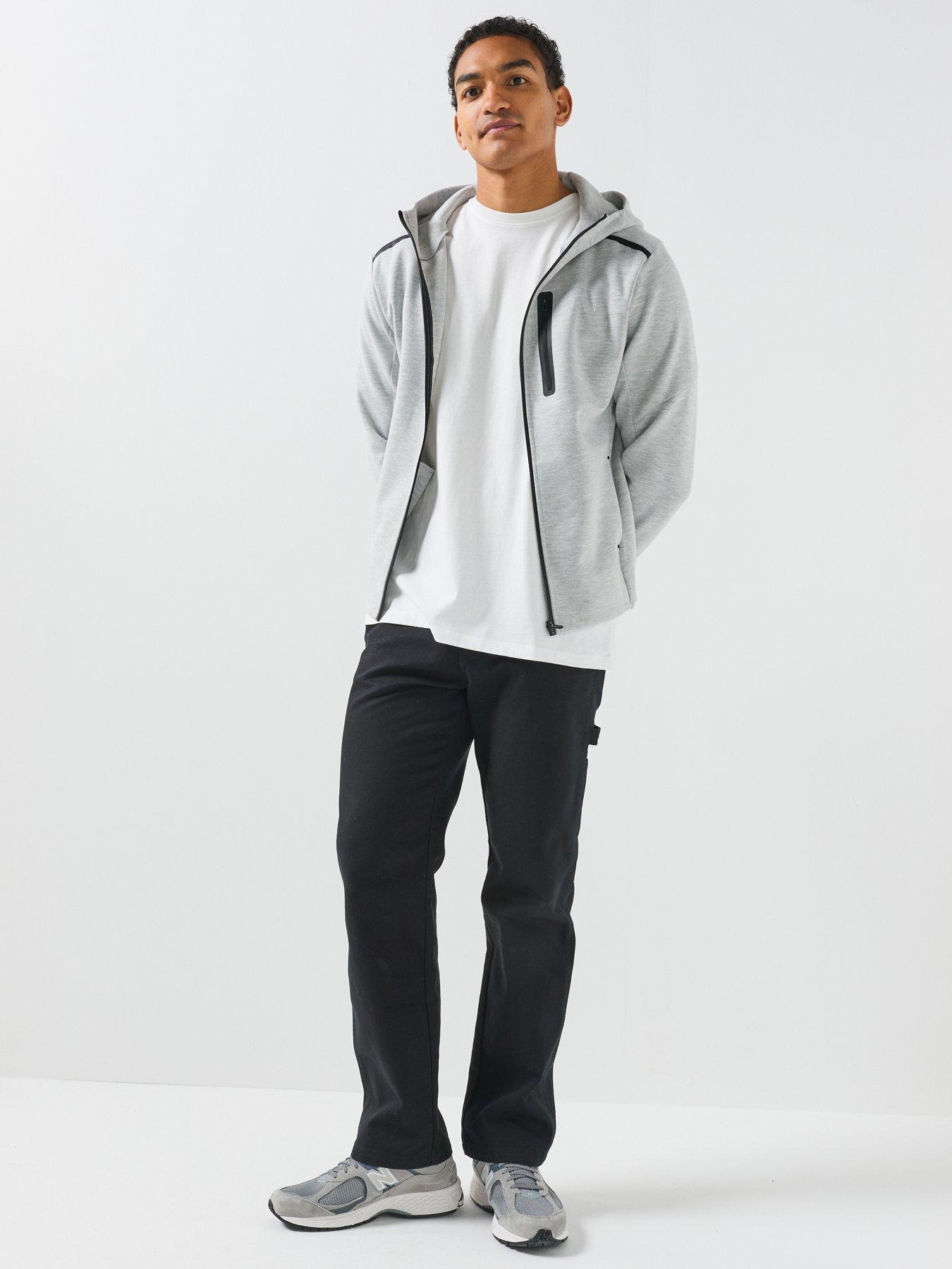 Image 3 of 6 of Jack & Jones Fusion Zip Through Hoodie - Light Grey