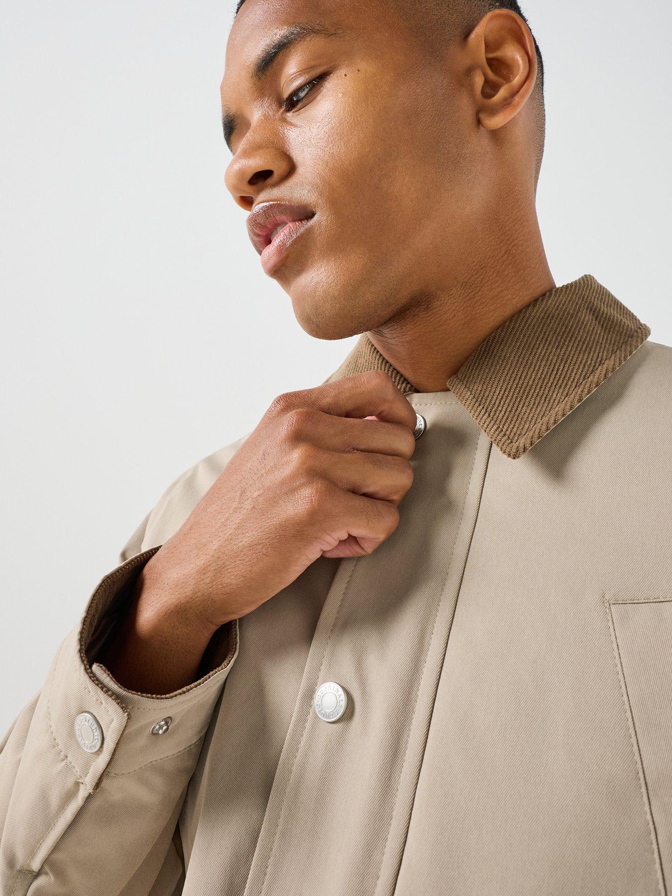 Image 5 of 6 of Jack & Jones Norrerbro Padded Barn Jacket with Corduroy Collar - Beige